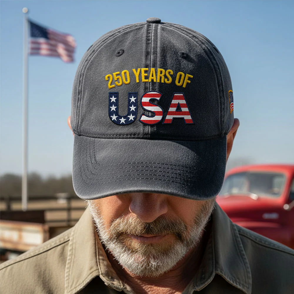 250 Years of USA Washed Cap | Independence Patriot Washed Cap Embroidered Flag