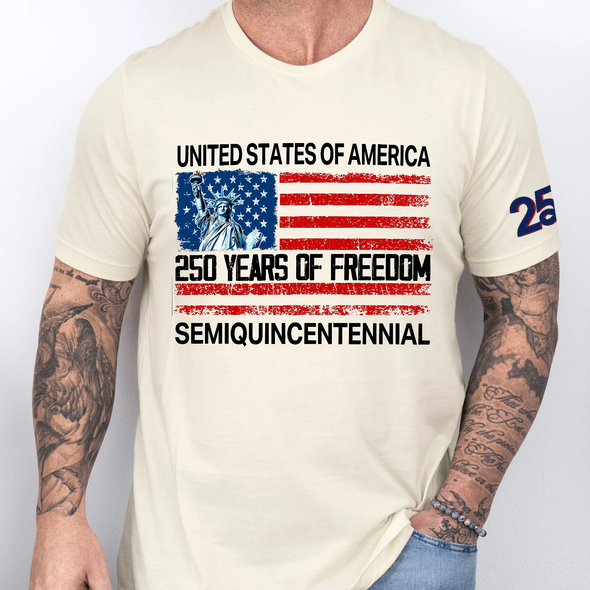 USA 250 Years of Freedom T-Shirt | Semiquincentennial Patriotic Tee