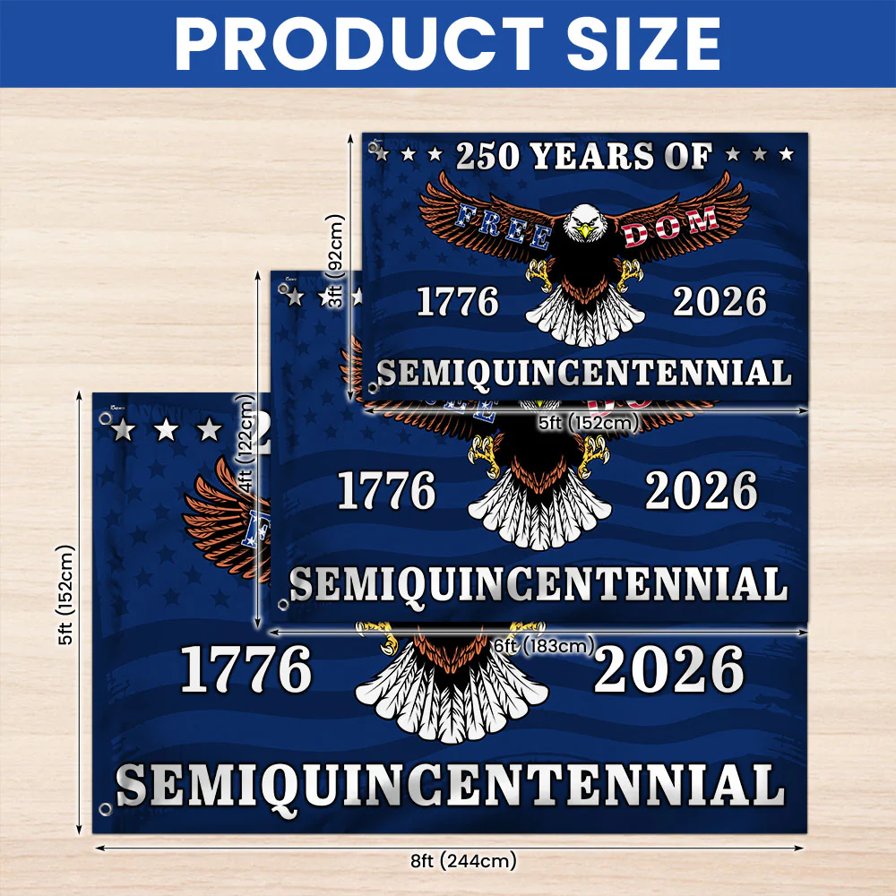 250 Years of Freedom Flag | Patriotic Eagle 4th of July Grommet Flag