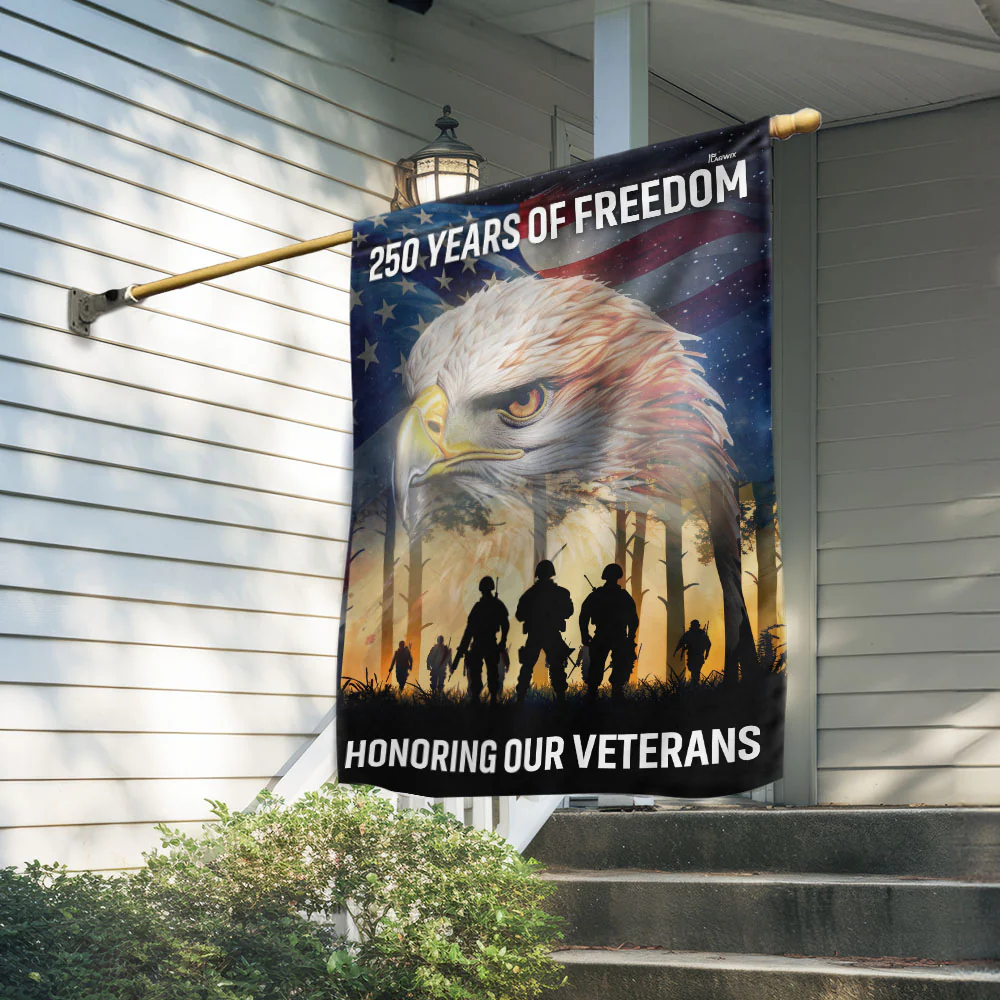 250 Years of Freedom Flag | Honoring Our Veterans Patriotic Eagle Flag