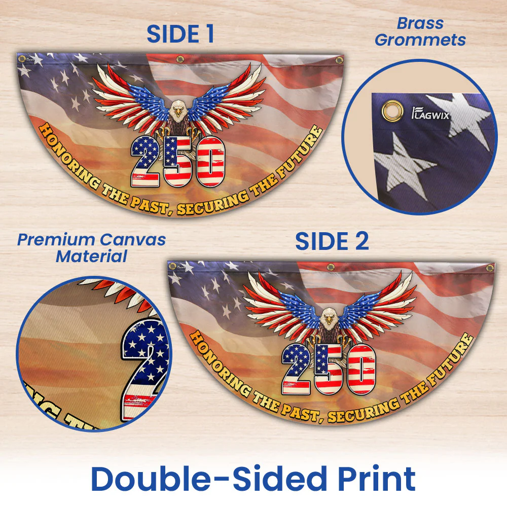 250th Anniversary Flag | Patriotic Bald Eagle for July 4th Fan Flag