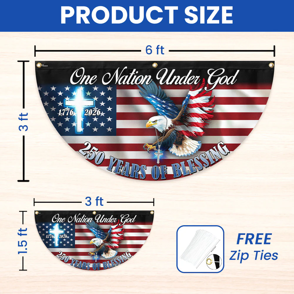 One Nation Under God Flag, 250 Years of Blessing Eagle Fan Flag