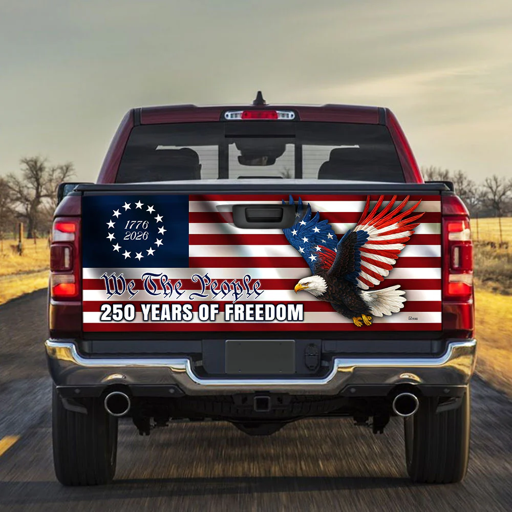 250 Years of Freedom Car Decal, Patriotic Eagle Truck Tailgate Wrap