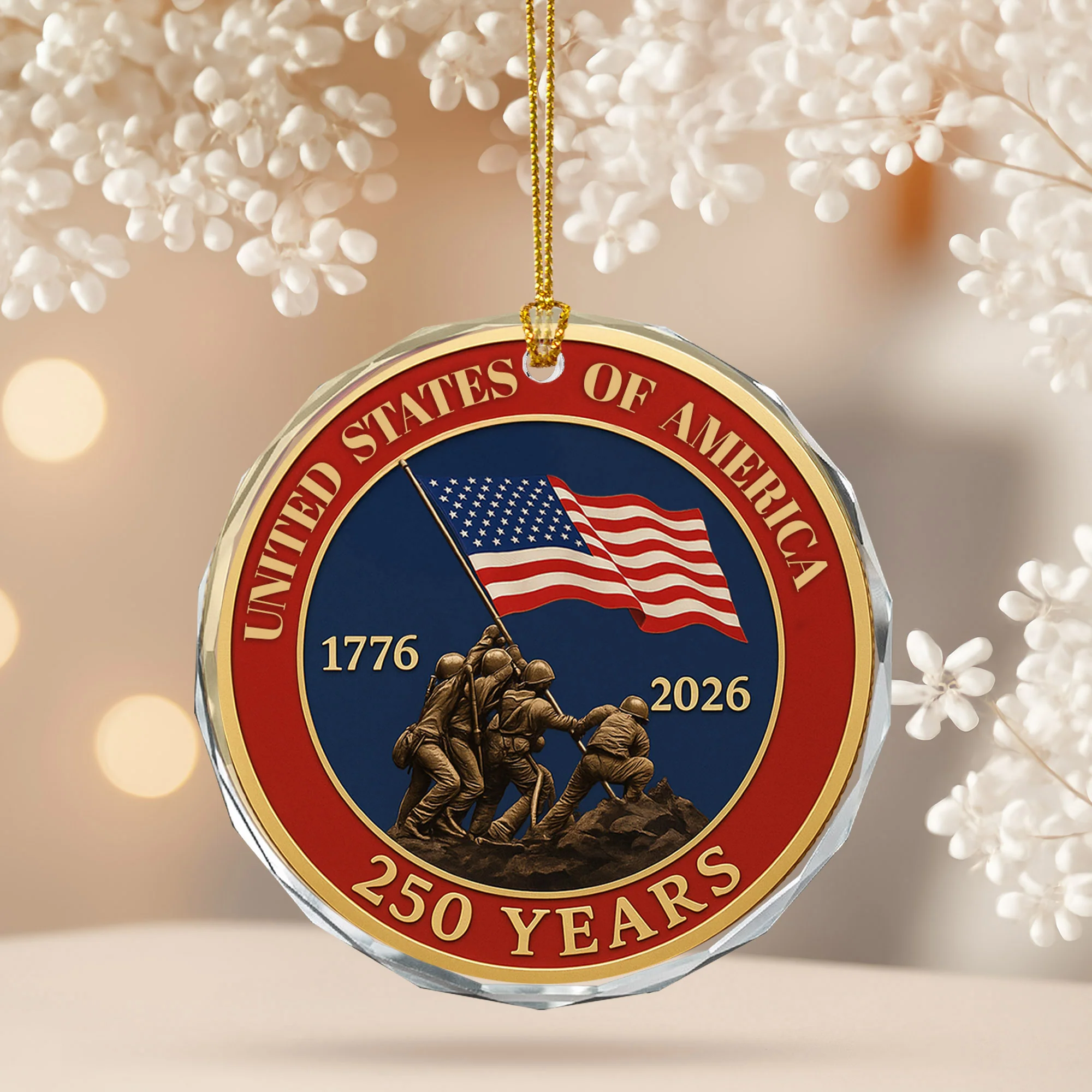 250th Anniversary Ornament, 250 years of America Ornament, 1776-2026 Liberty Bell Decoration, American Independence Day Gift, July 4 Decor