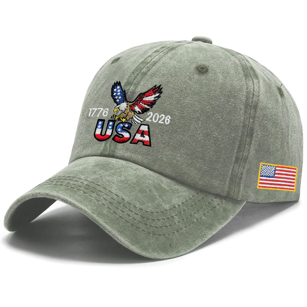 250th Anniversary USA Washed Cap | Patriot Embroidered American Flag