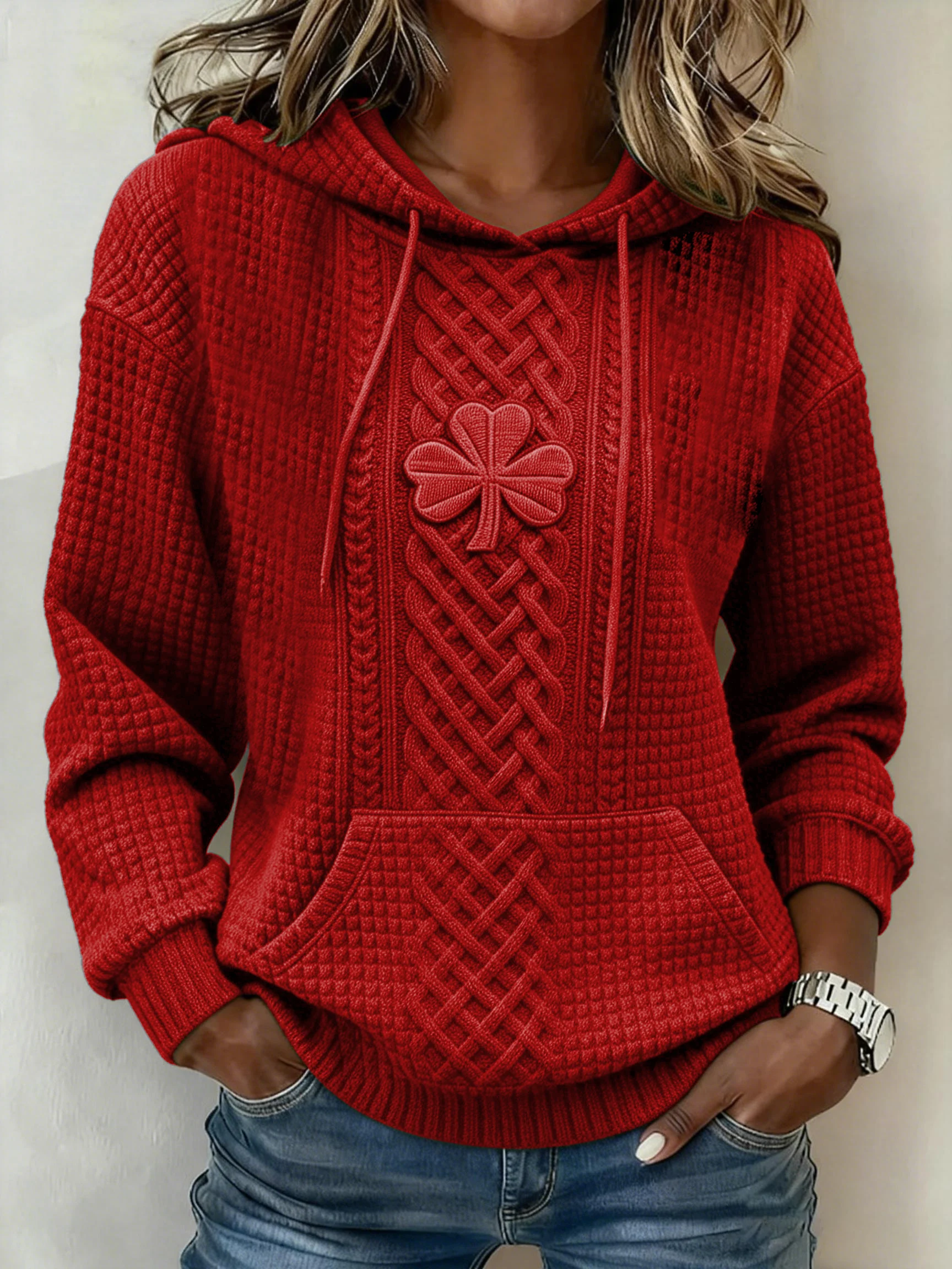 Women's St. Patrick's Day Shamrock Art Print Hoodie