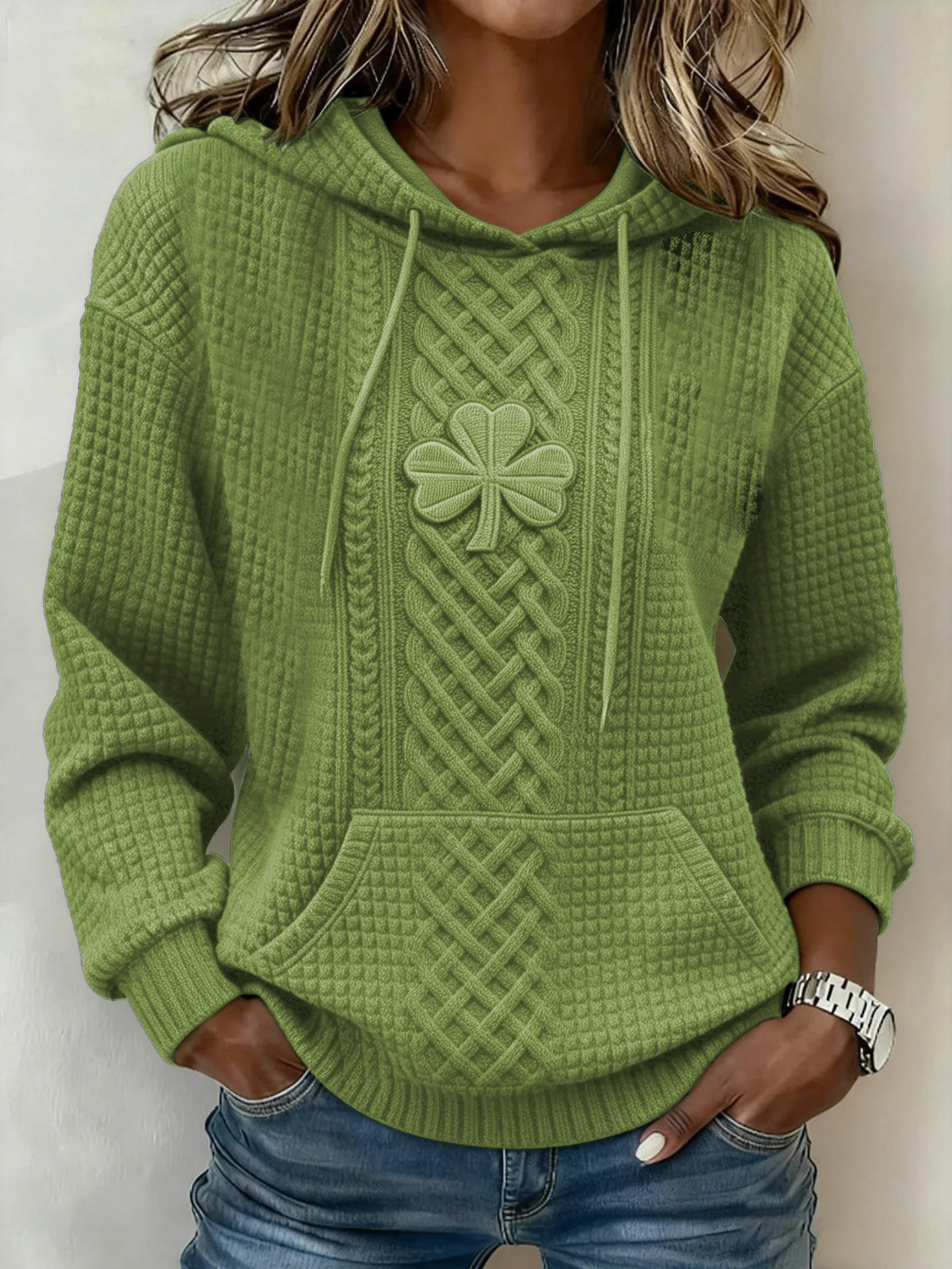 Women's St. Patrick's Day Shamrock Art Print Hoodie