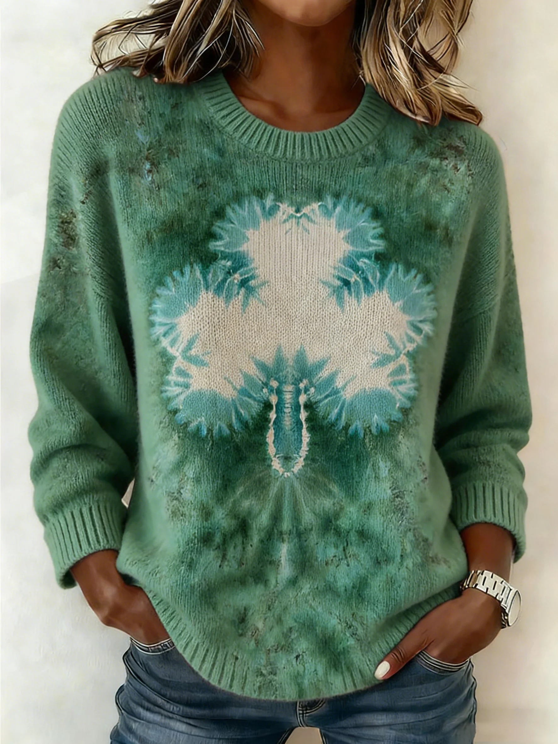 Women's Retro St. Patrick's Day Print Sweater