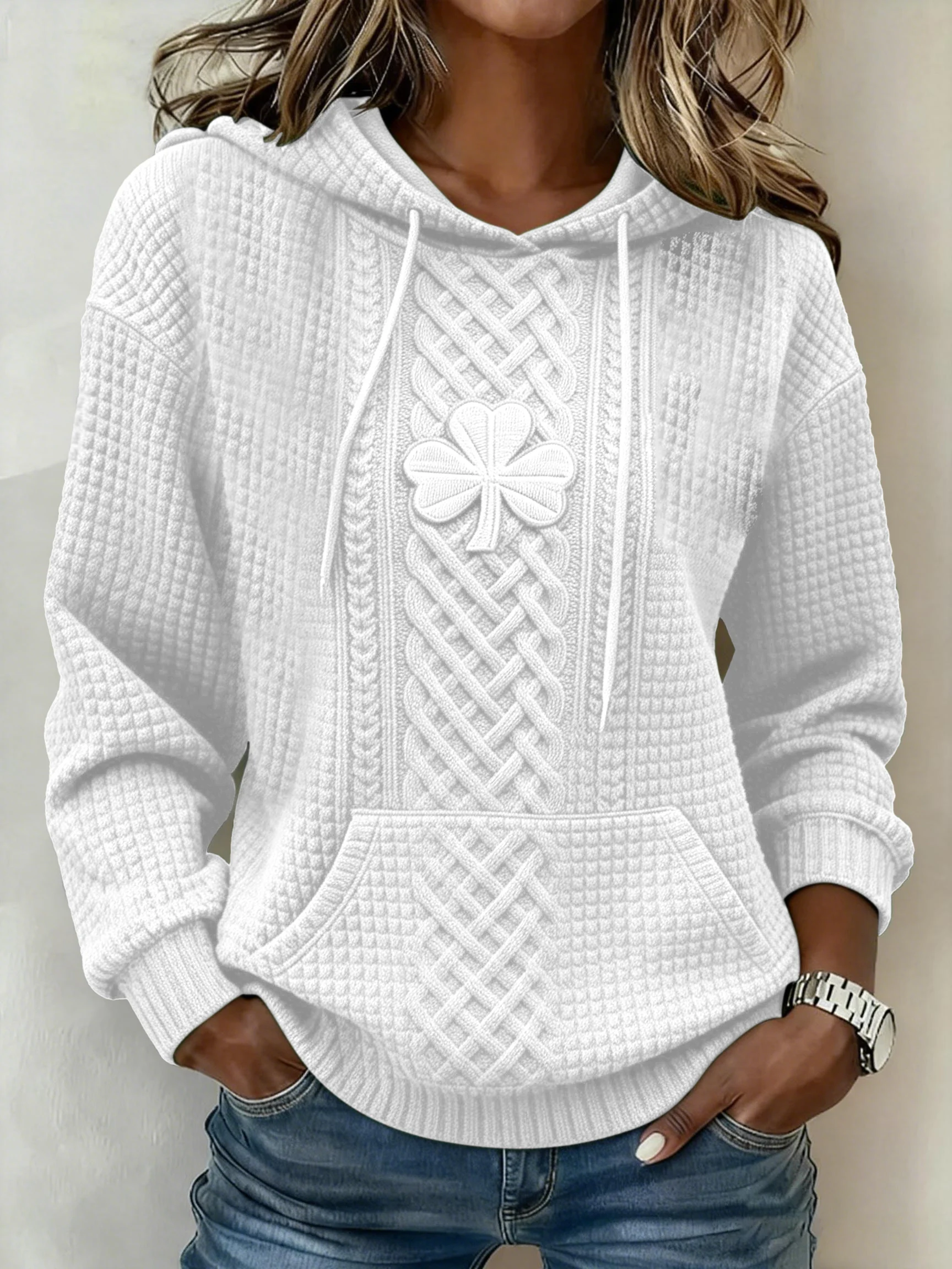 Women's St. Patrick's Day Shamrock Art Print Hoodie