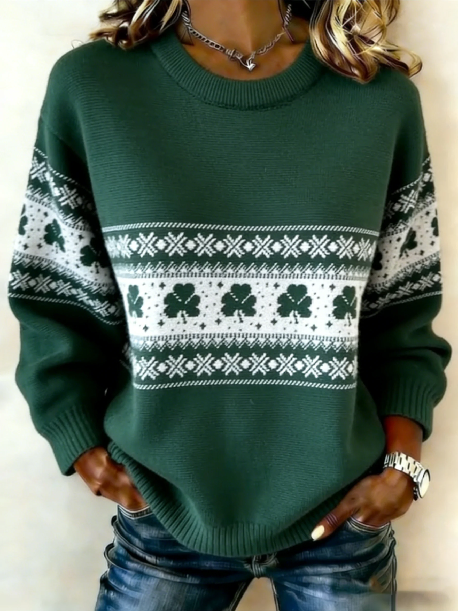 Women's St. Patrick's Day Knitted Top