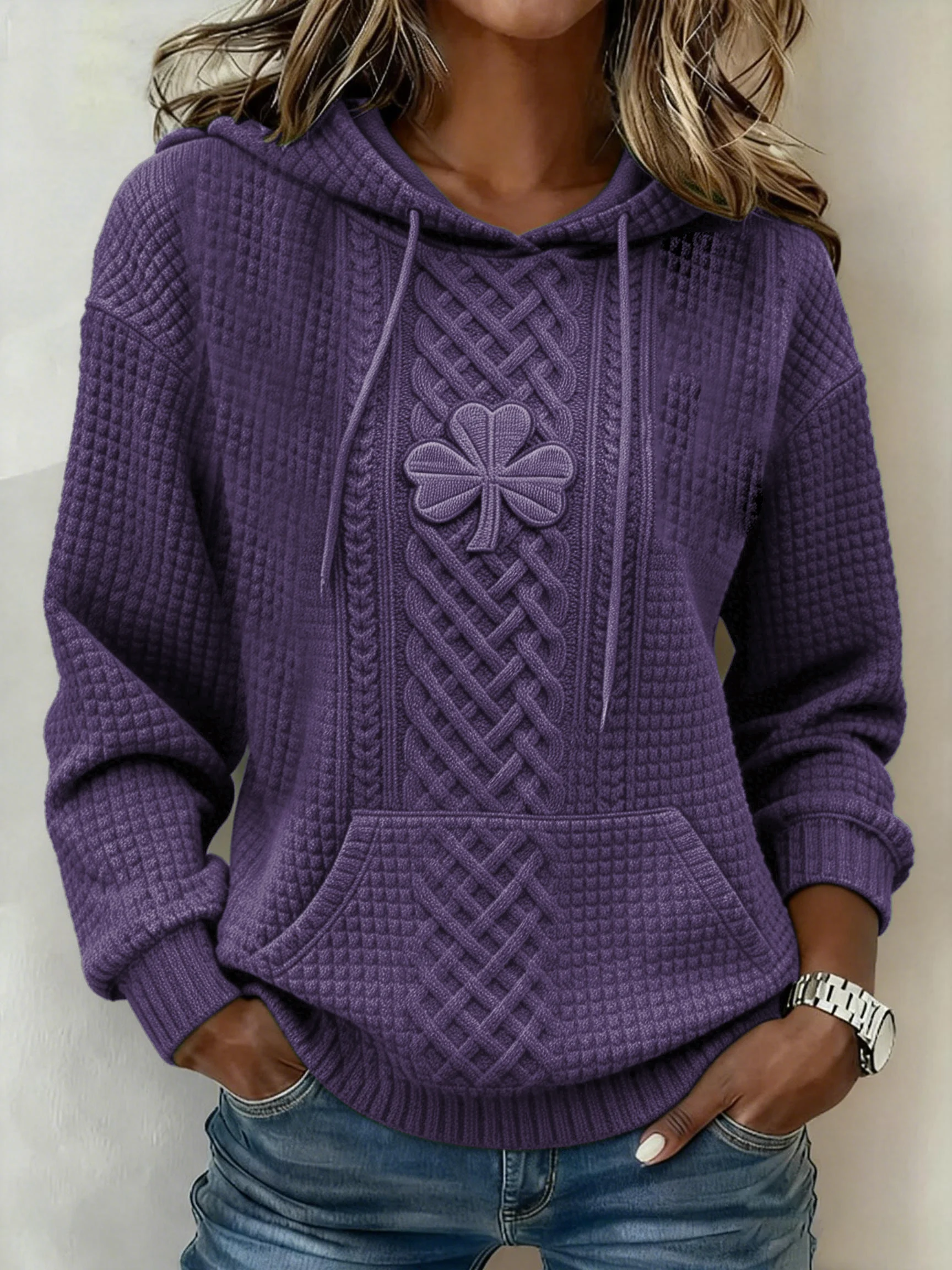 Women's St. Patrick's Day Shamrock Art Print Hoodie