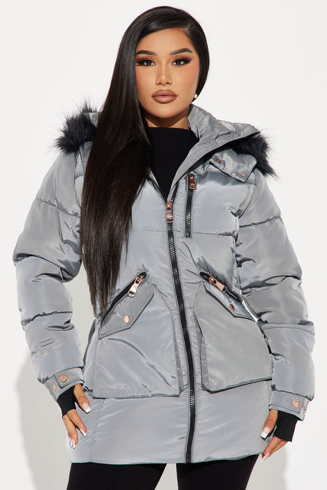 Cold Feelings Puffer Jacket - Navy