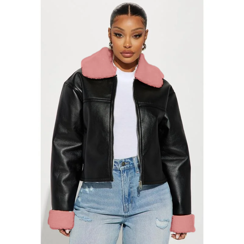 Downtown Girl Bomber Jacket - Black