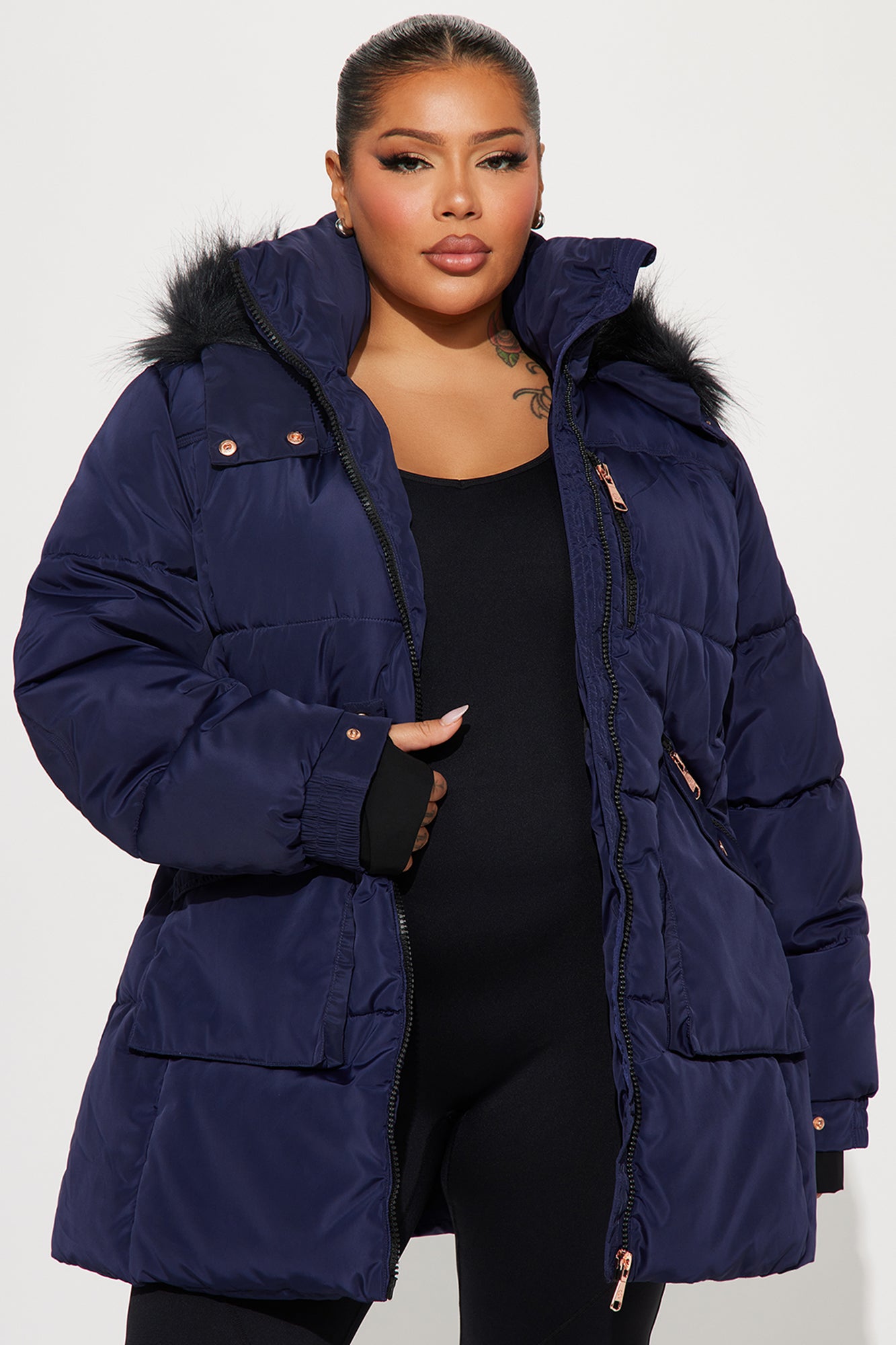 Cold Feelings Puffer Jacket - Navy