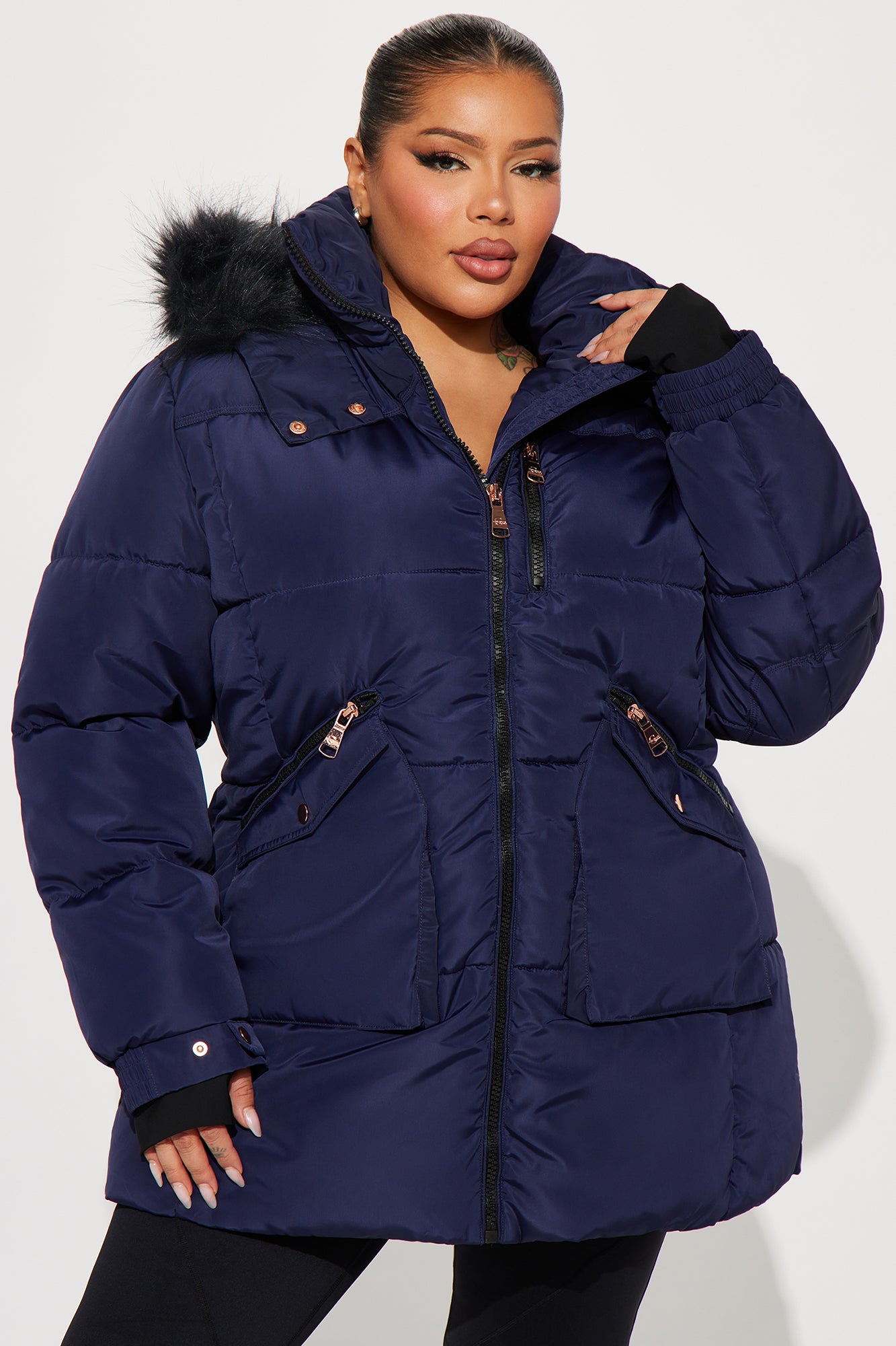 Cold Feelings Puffer Jacket - Navy