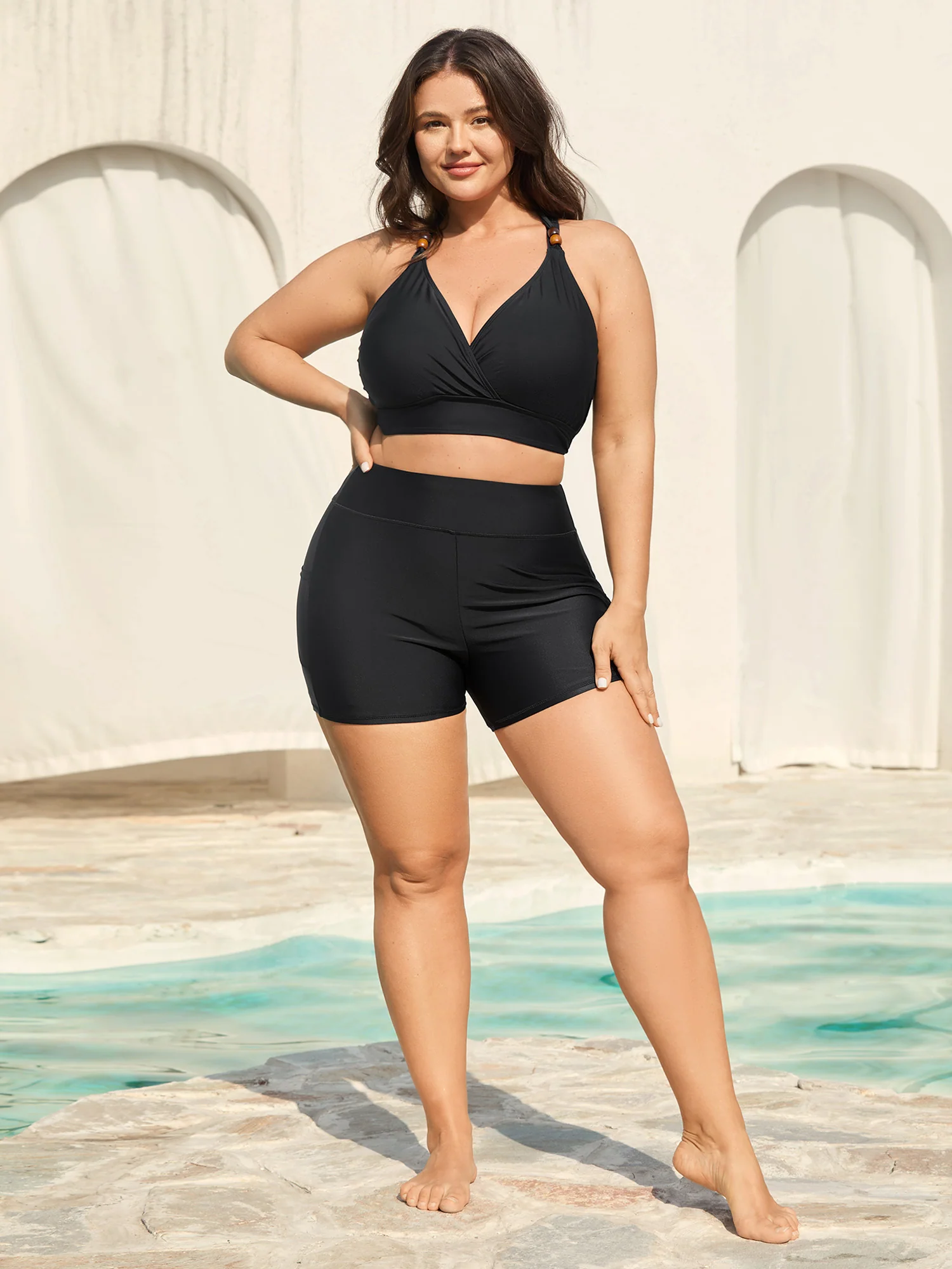 Sculpting Pockets Solid Swim Bottoms