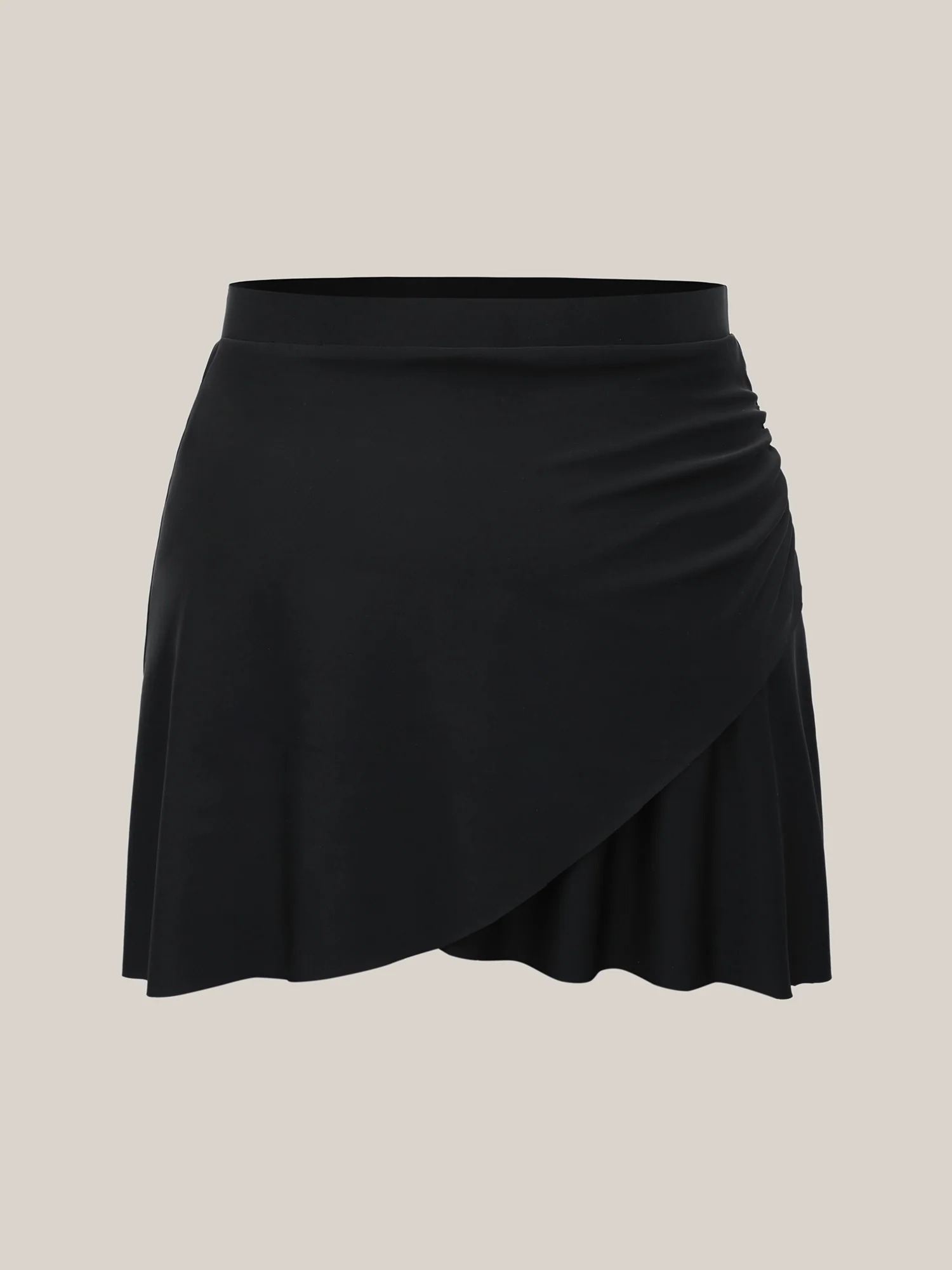 Wrap Ruched High-Waisted Swim Bottoms