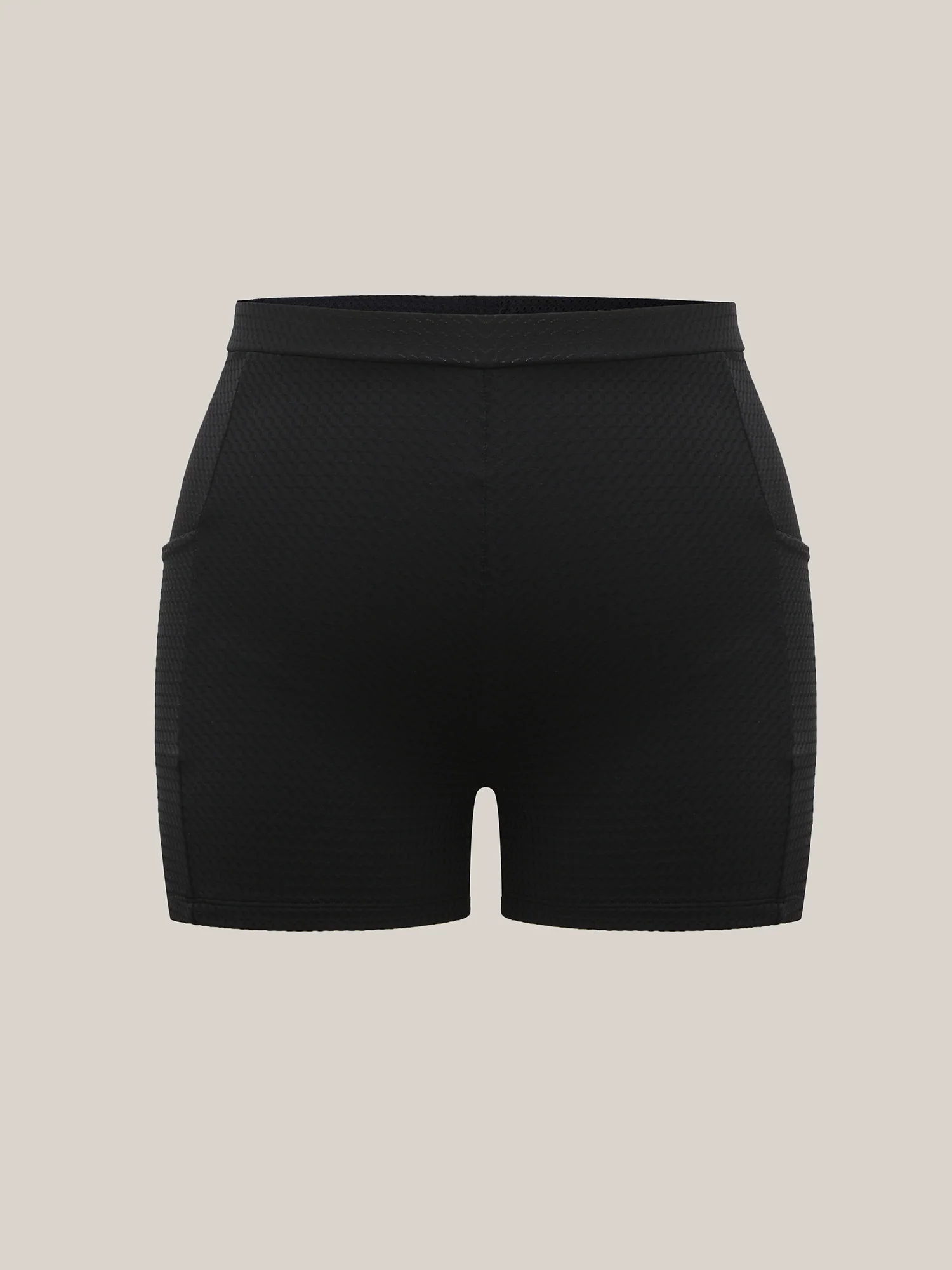 Textured Tight-Fit Pockets Swim Bottoms