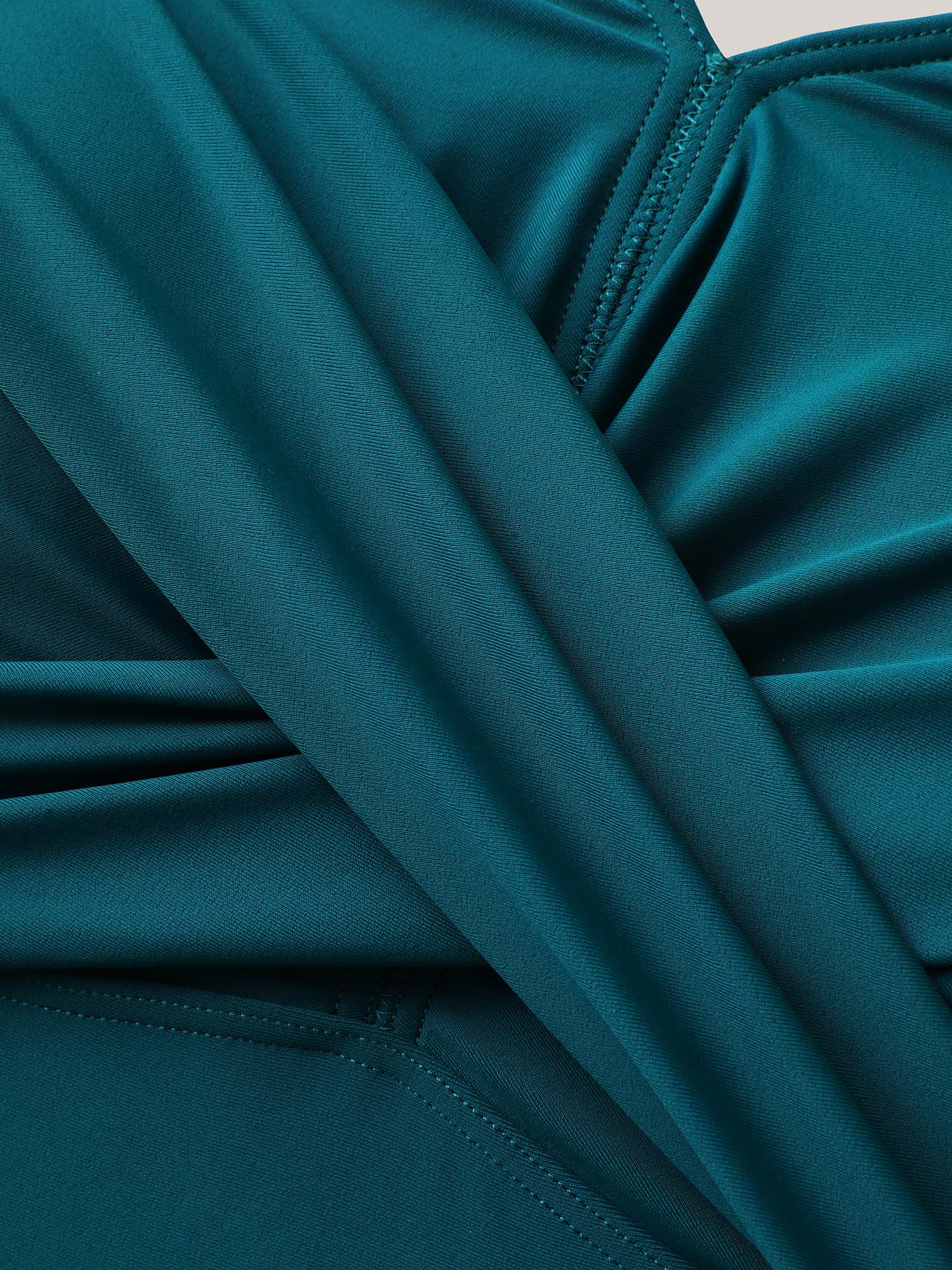 Anti-Float Tie Twist Solid Swim Dress