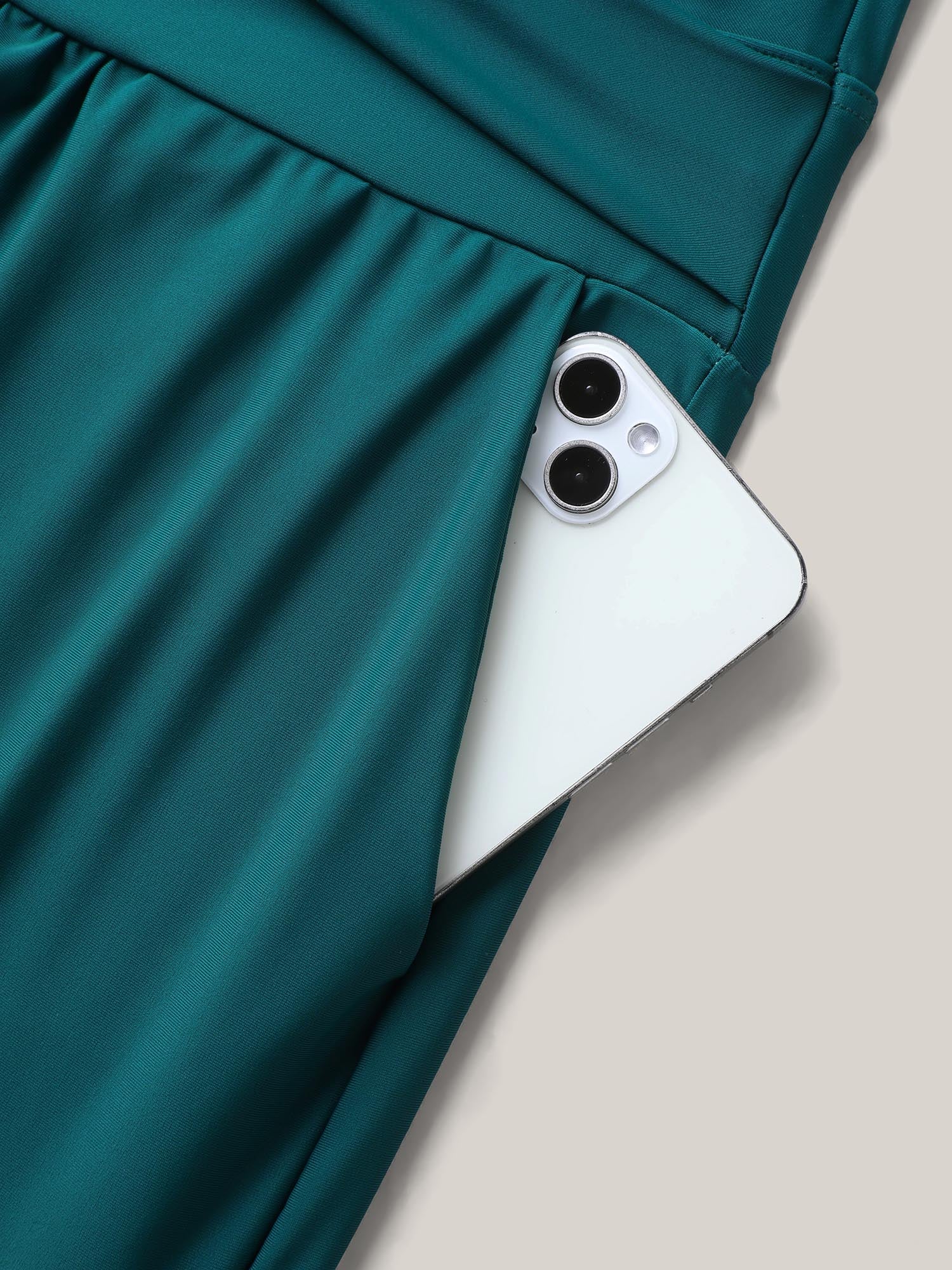 Twist Front Pockets Swim Romper