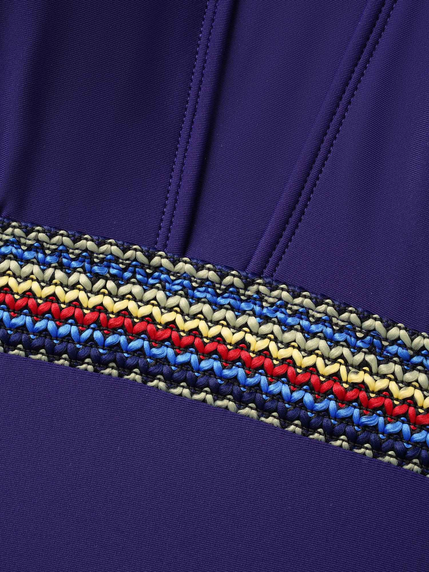 Keyhole Contrast Webbing Ruched One Piece Swimsuit