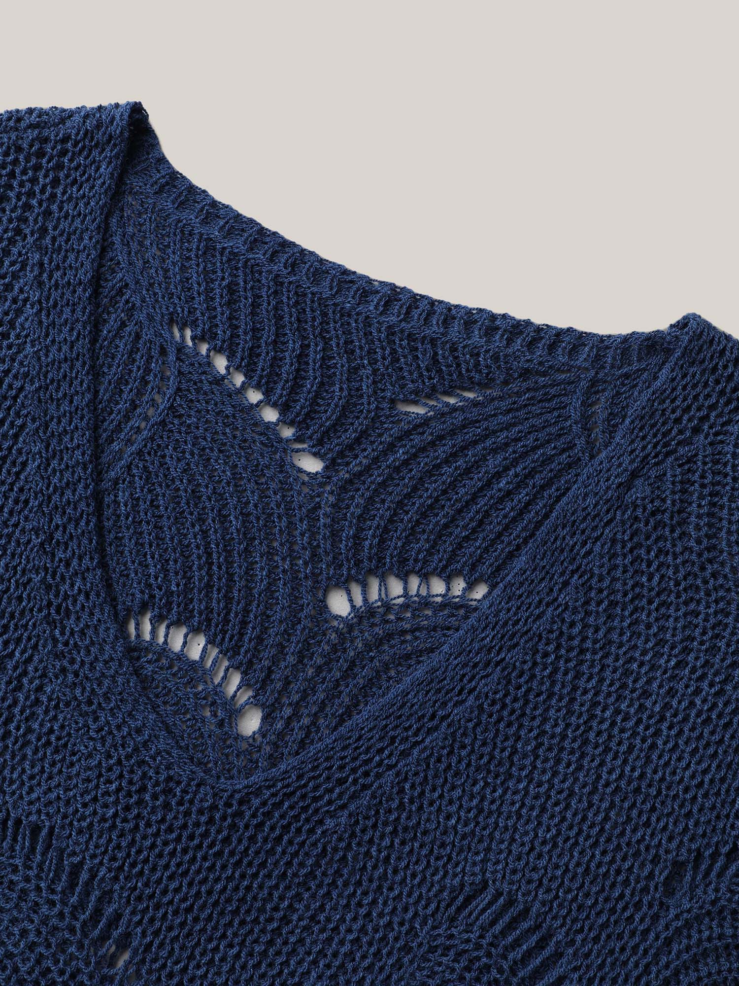 Cut-Out Solid V-Neck Swimsuit Coverup