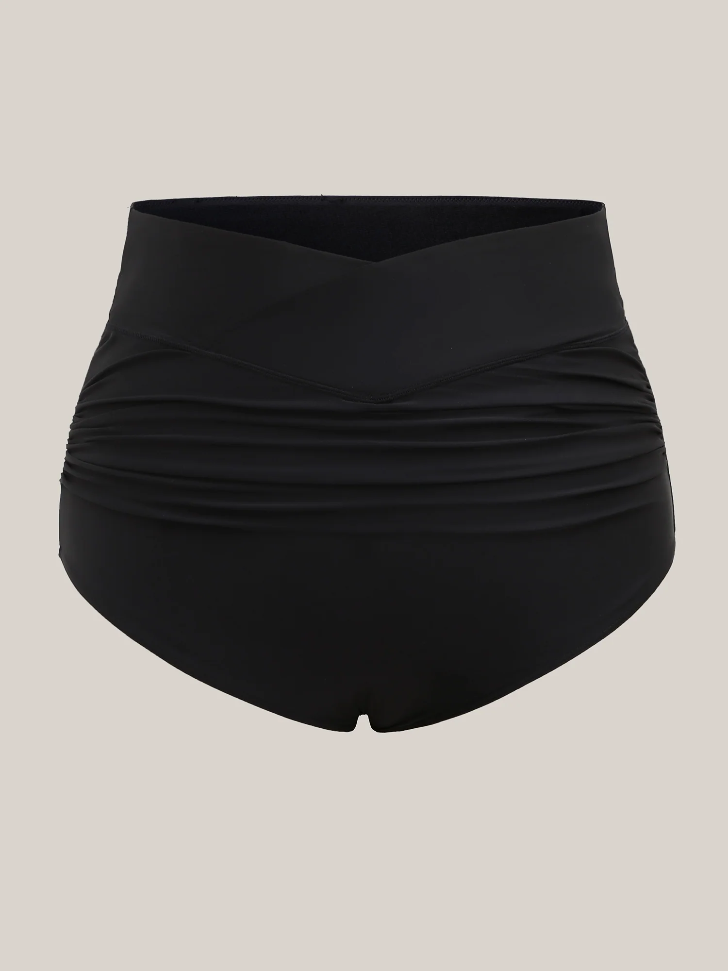 Cross High Waist Ruched Swim Bottoms
