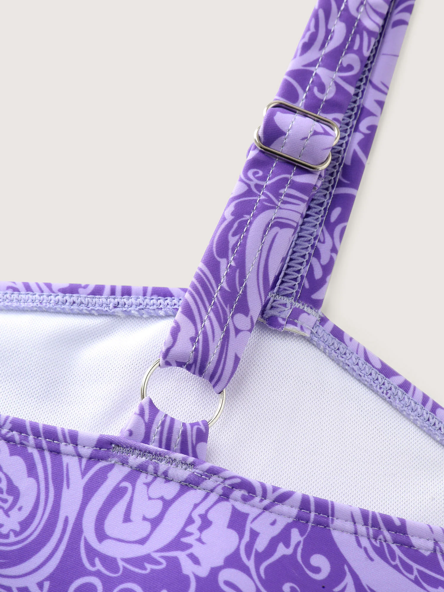 Paisley Print Twist Front Swim Dress