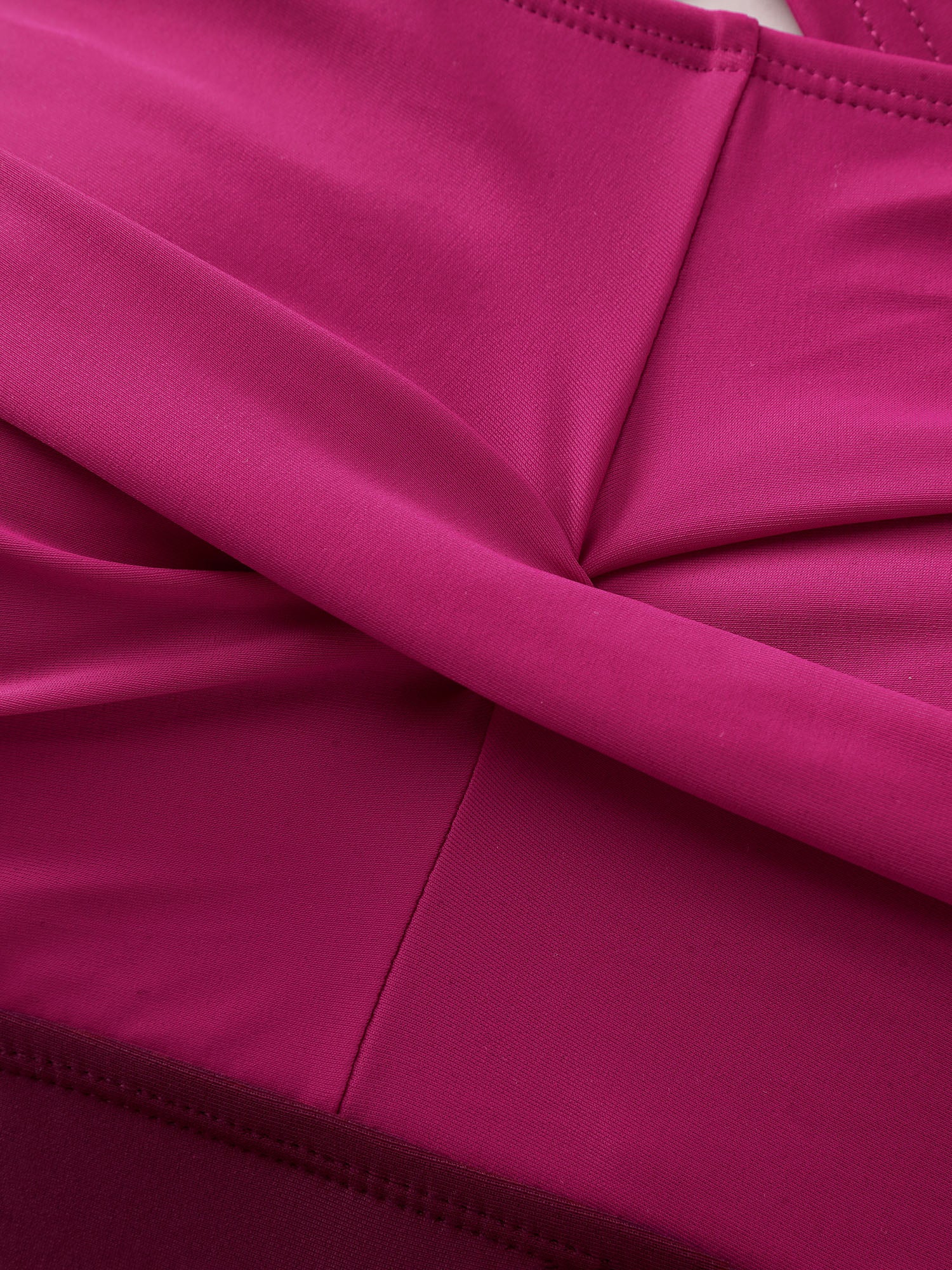 Contrast Twist Front Tummy-Control One Piece Swimsuit