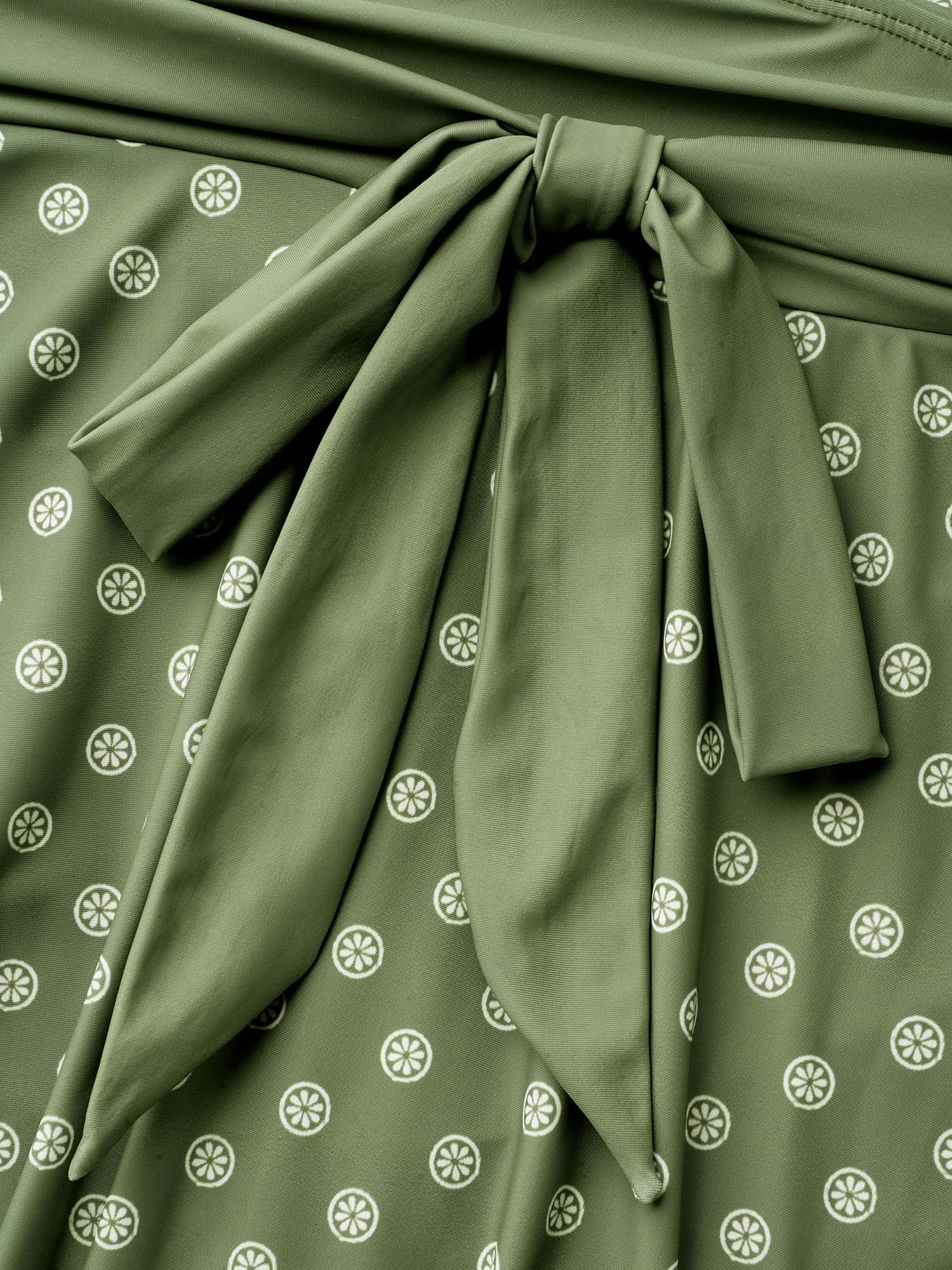 Boho Print Waist-Tie Surplice Neck Swim Dress