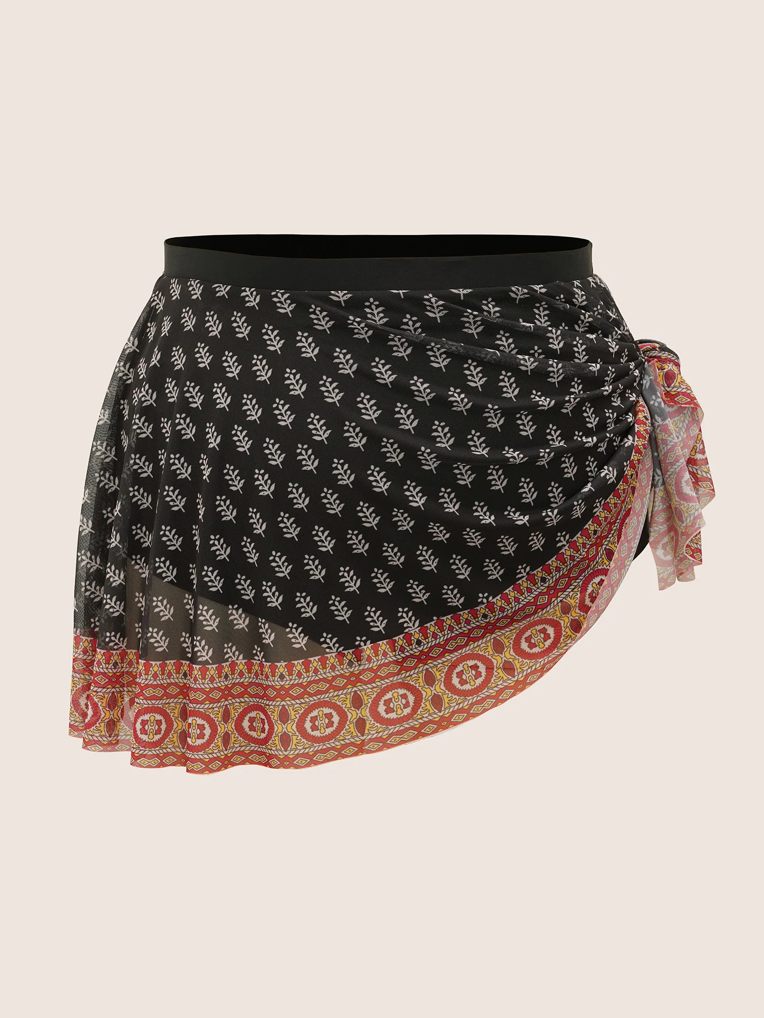 Bandana Tie Knot Slit Hem Swim Bottom