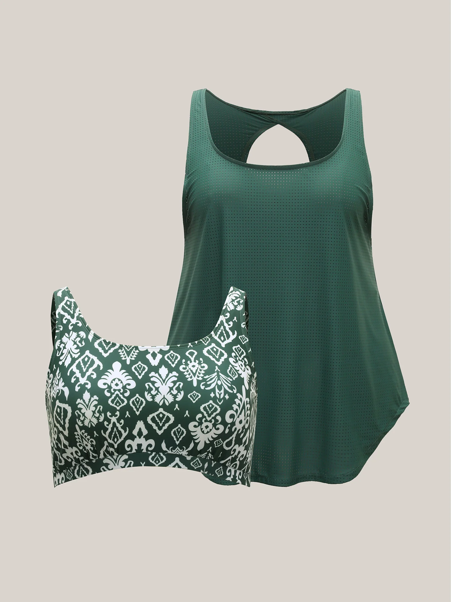 Two-Piece Boho Print Swim Top