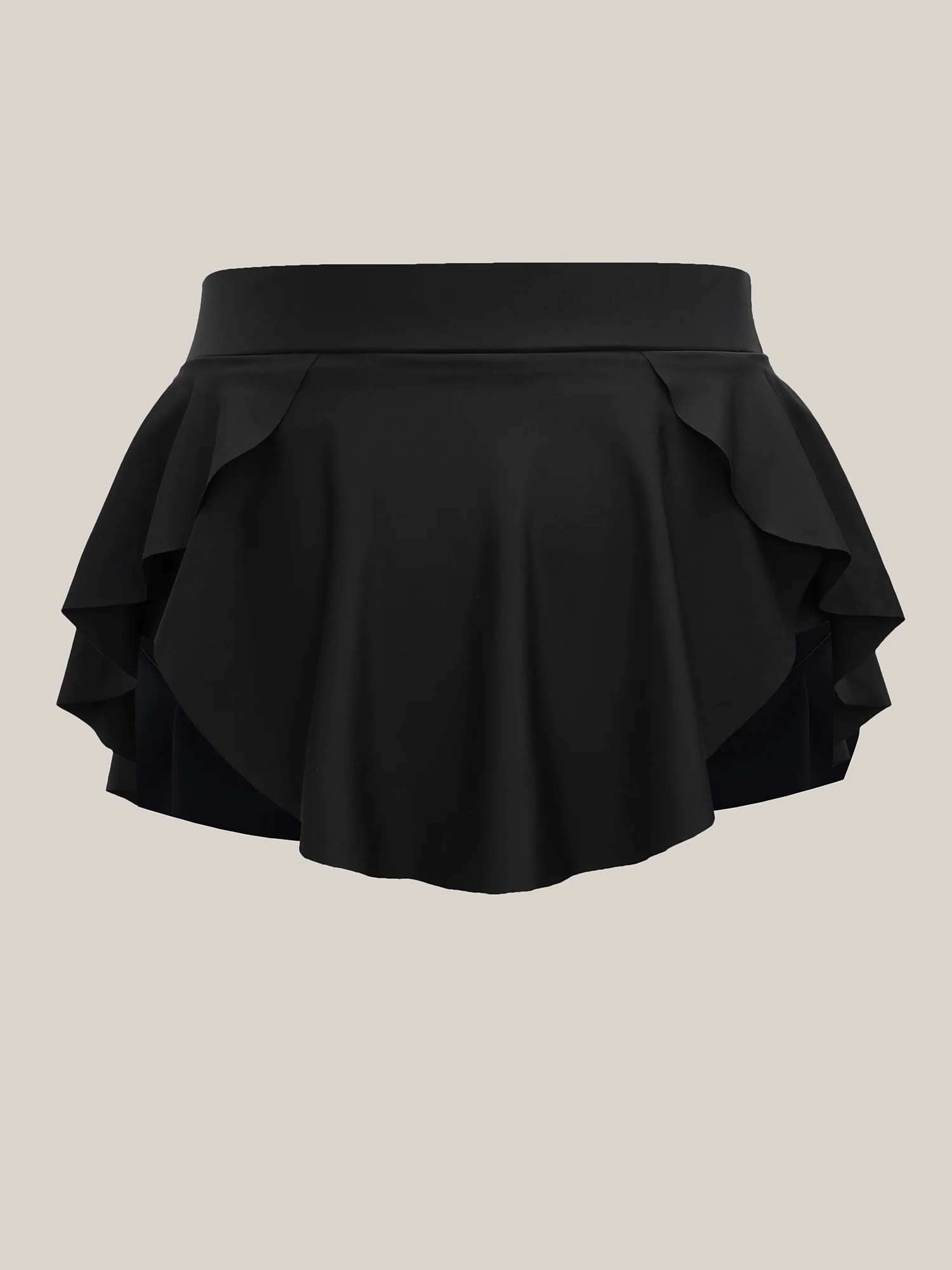 Layered Hips Coverage Slit Swim Bottoms