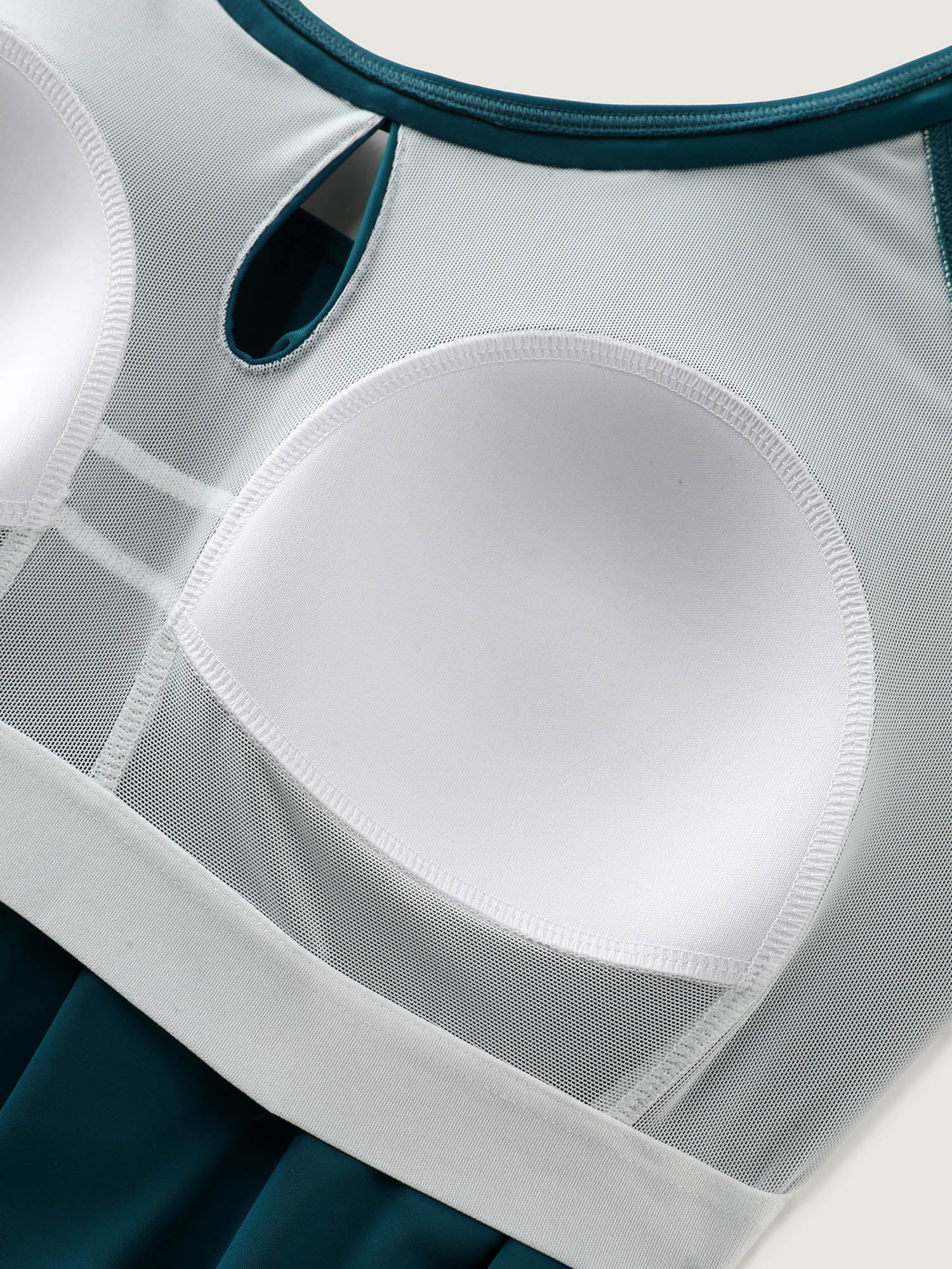 Solid Keyhole Elastic Waist Gathered One Piece Swimsuit