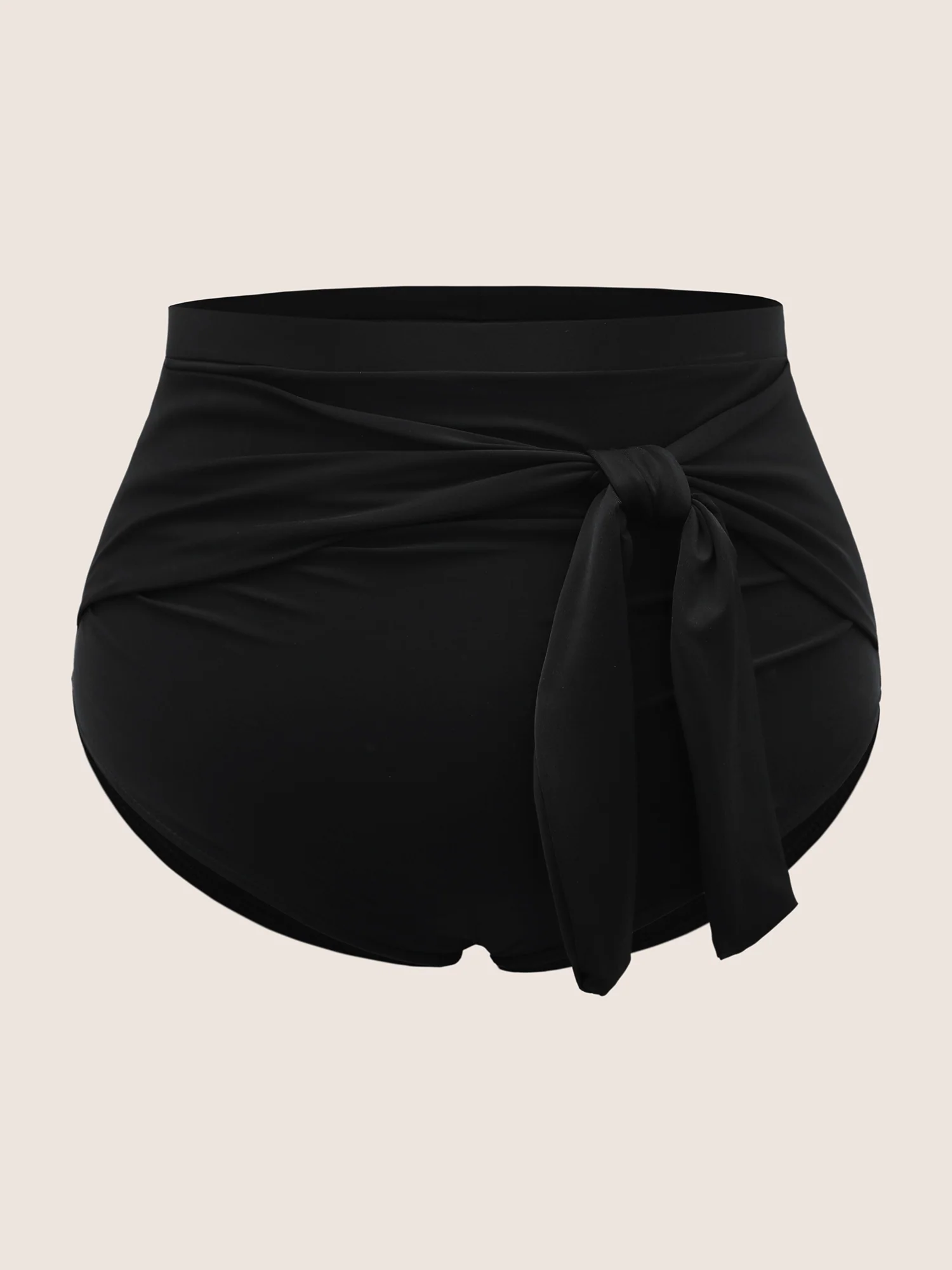 High Rise Tie Knot Gathered Swim Bottom