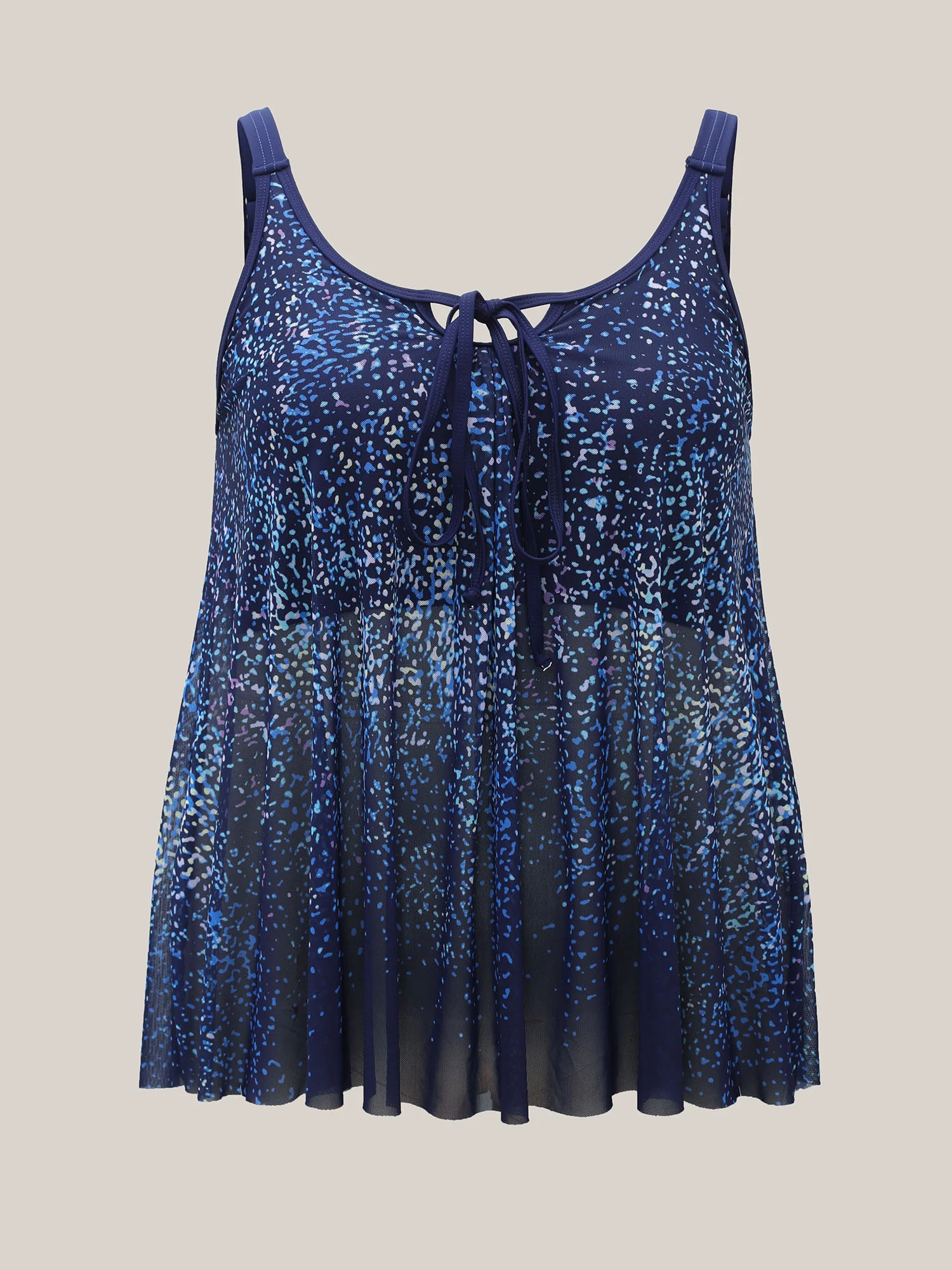 Ombre Gradient Neck Tie Swim Top