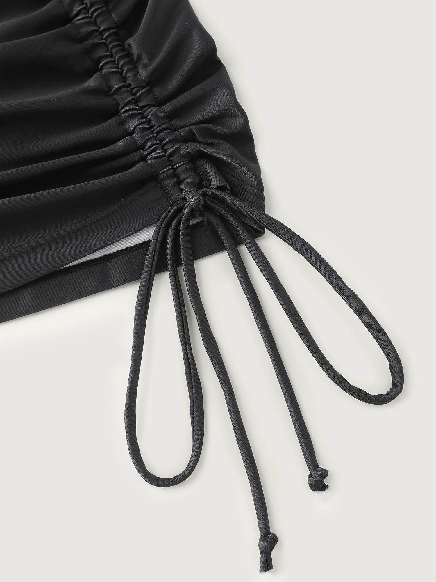 Island Print Drawstring Adjustable Swim Top