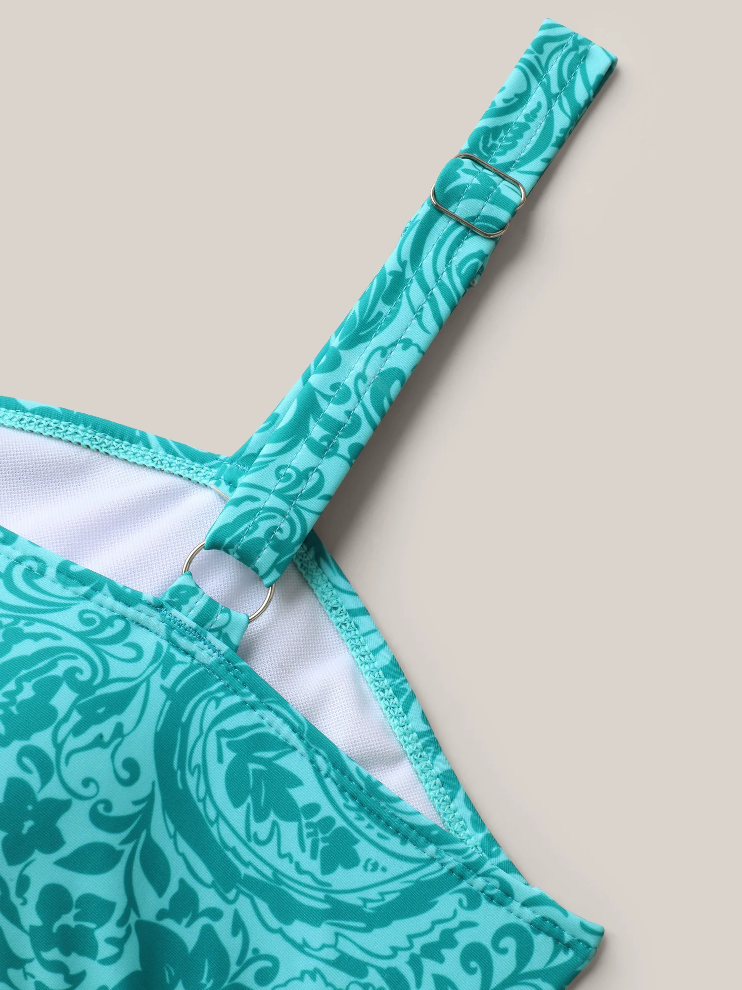 Paisley Print Twist Front Swim Dress