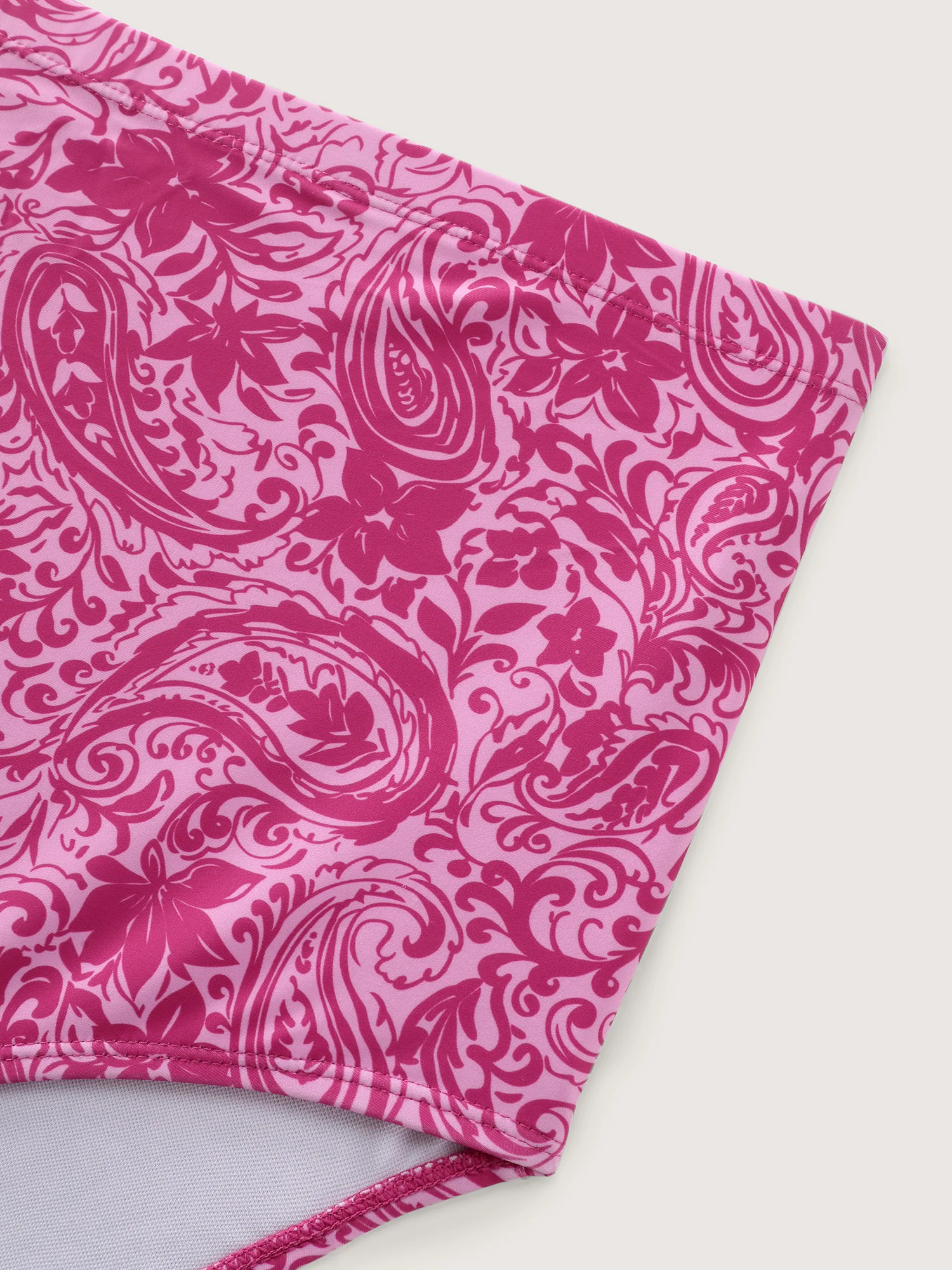 Paisley Print Twist Front Swim Dress