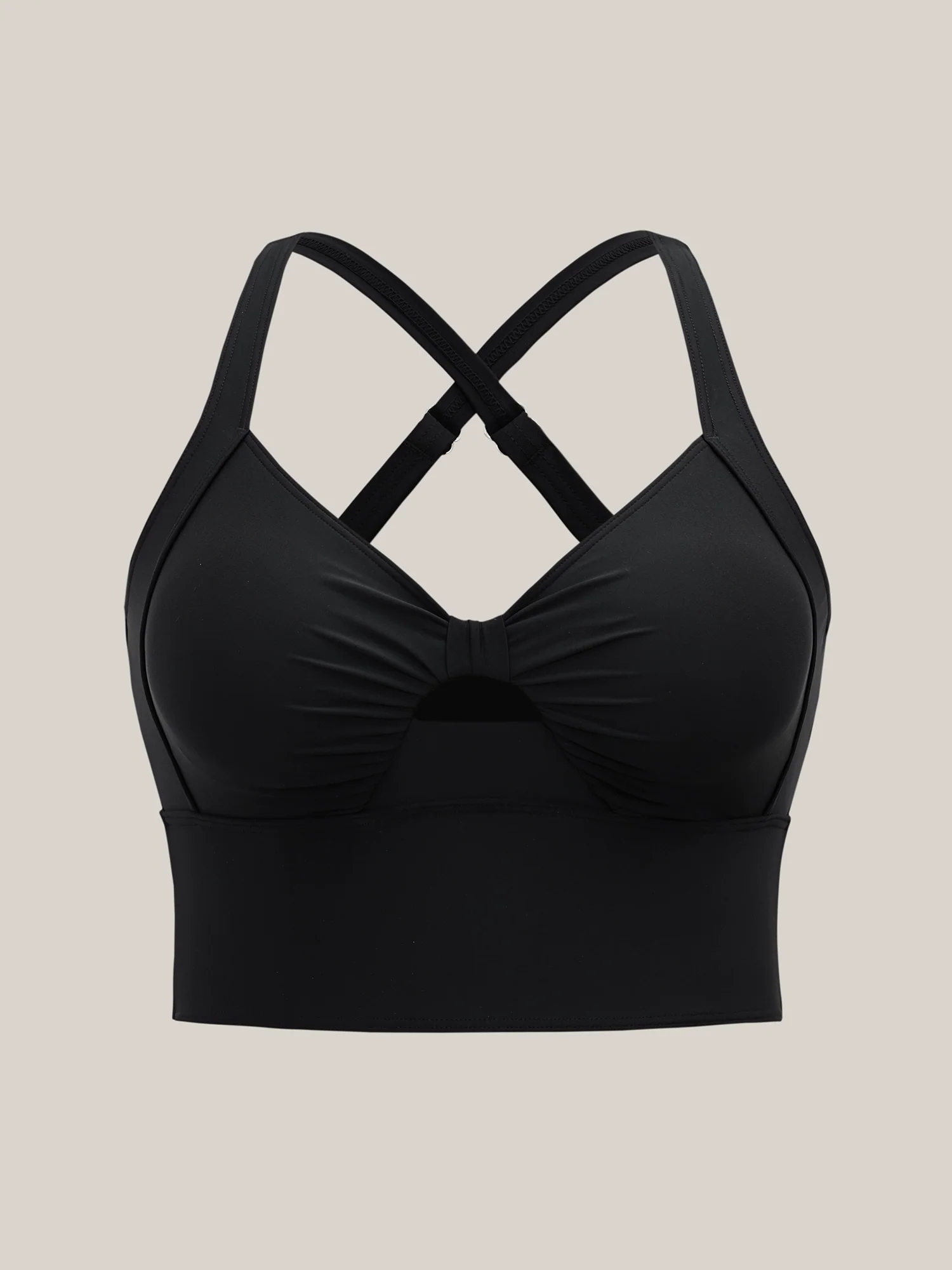 Cut-Out Twisted-Front Swim Top