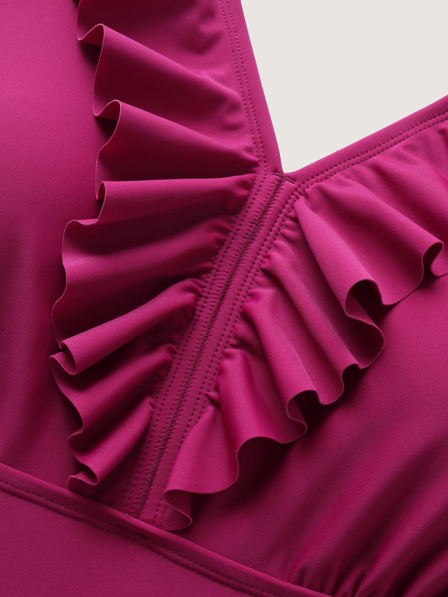 Ruffled Fit and Flare Swim Dress