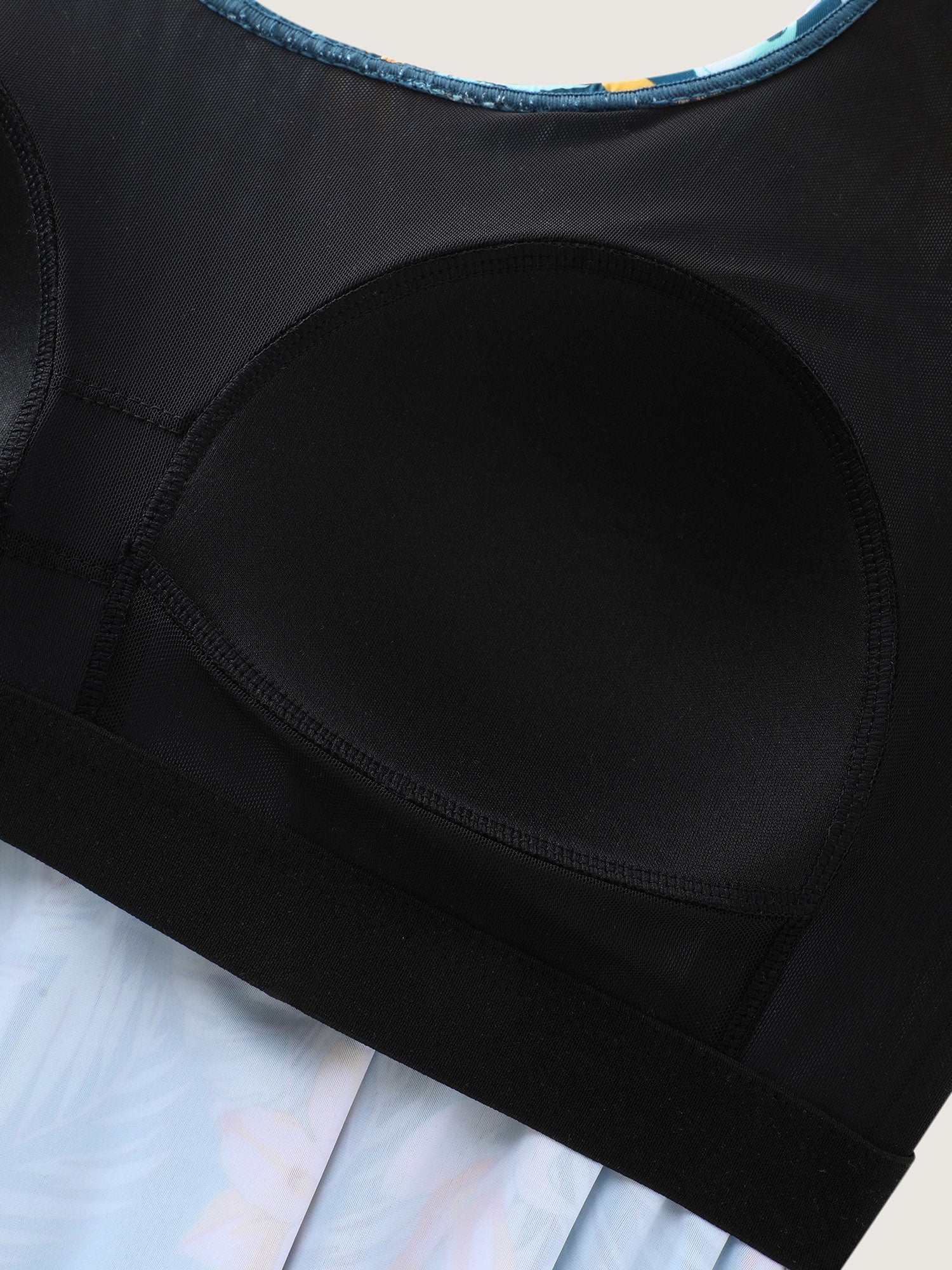 Tropical Flower Print Pockets One-Piece Swimsuit