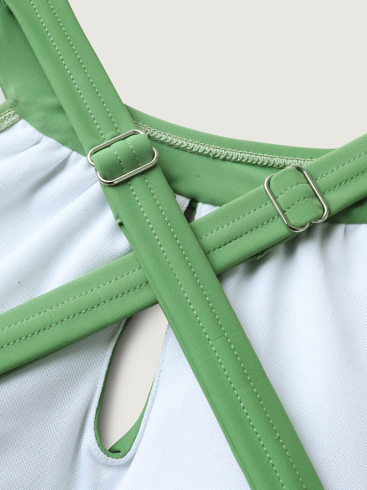 Adjustable Cross-Straps Cut-Out Swim Top
