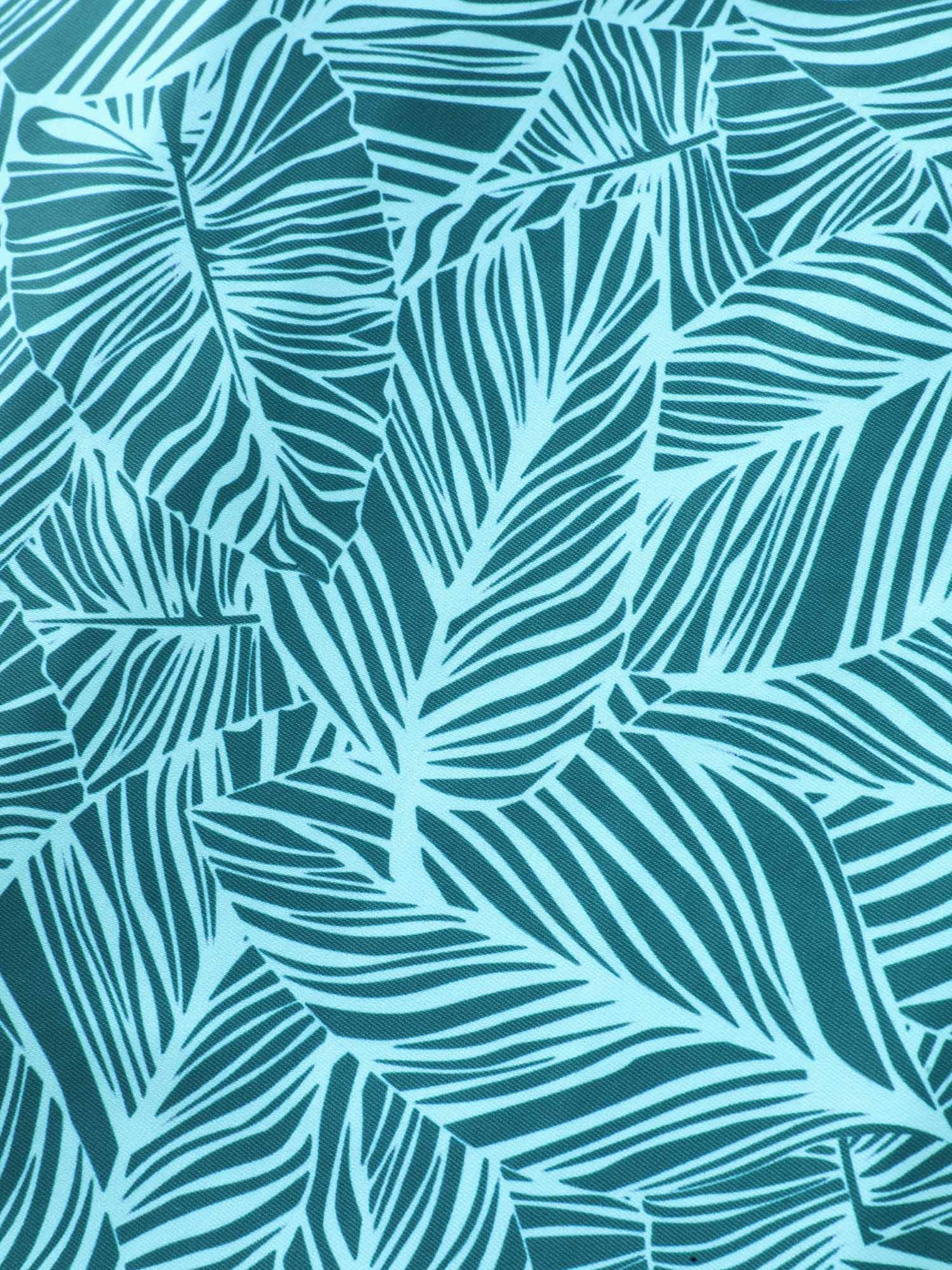 Leafy Print Fit and Flare Swim Dress