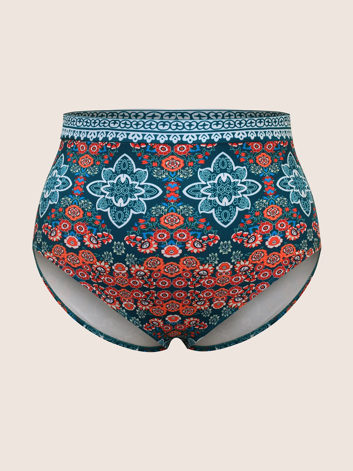 Boho Print Surplice Neck Adjustable Swim Dress