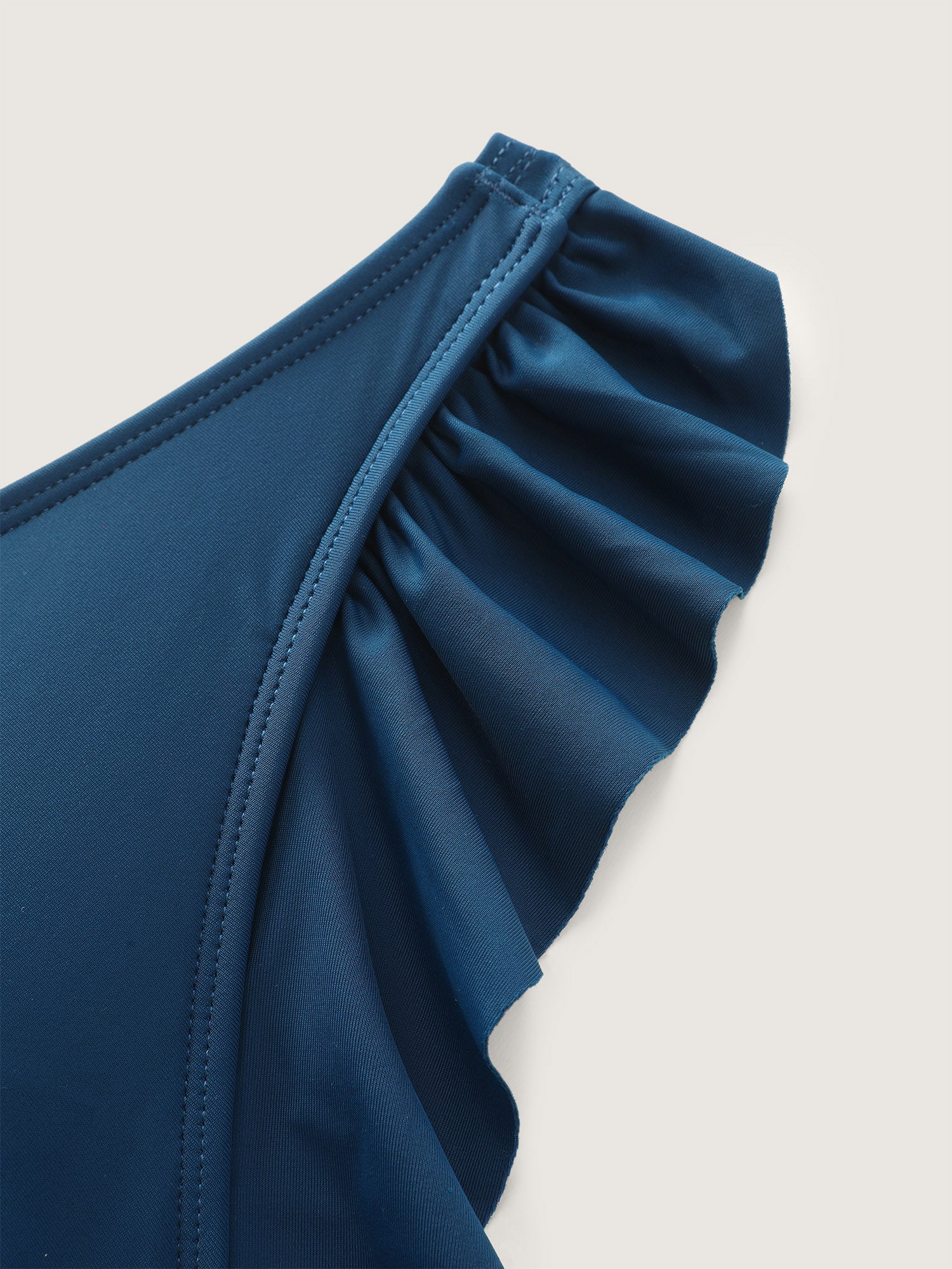 Ruffled Hem Flutter Sleeve Drawstring Swim Dress