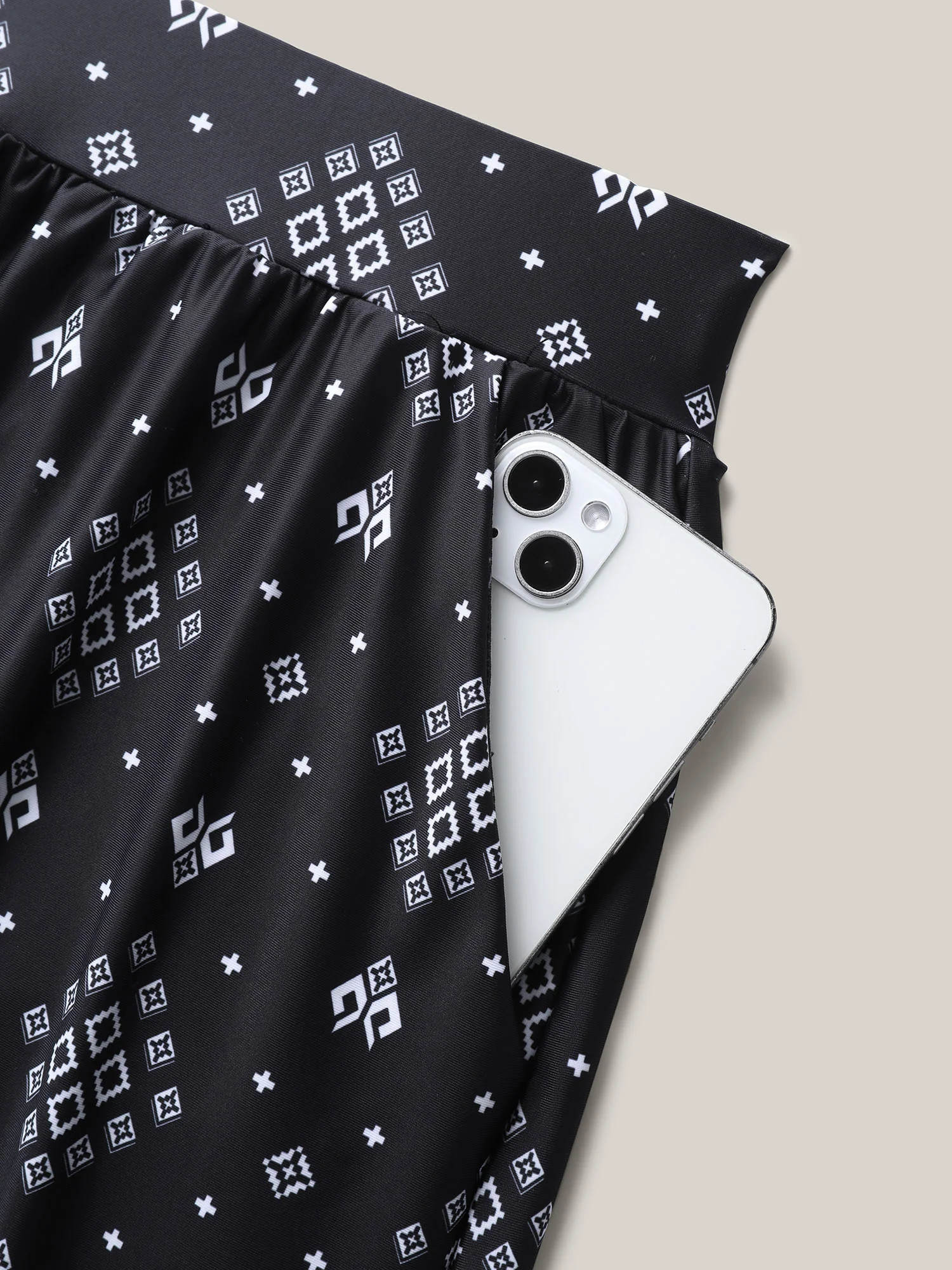 Boho Print Pockets Swim Bottoms