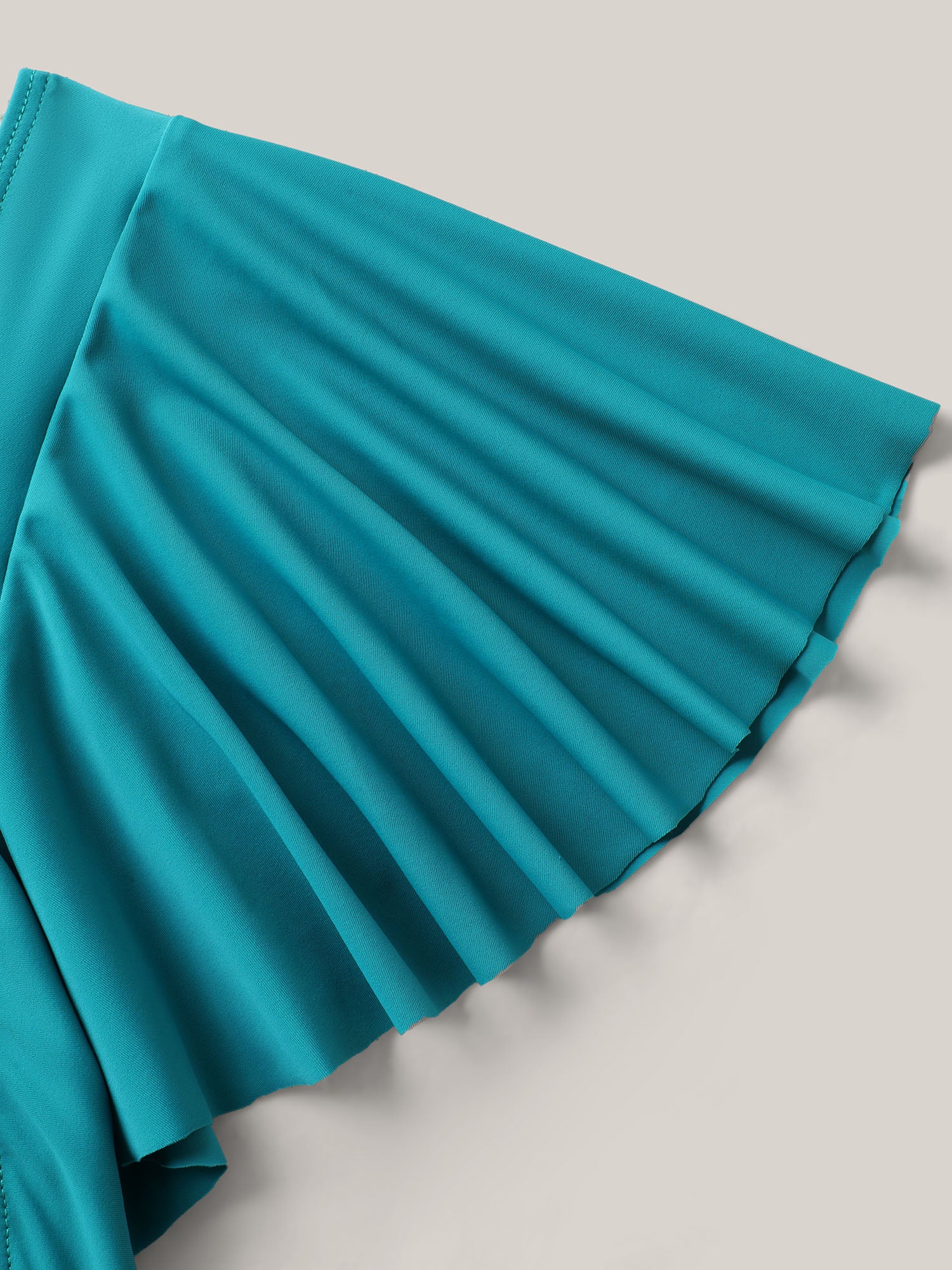 Knotted Bodice Flared Sleeve Swim Top