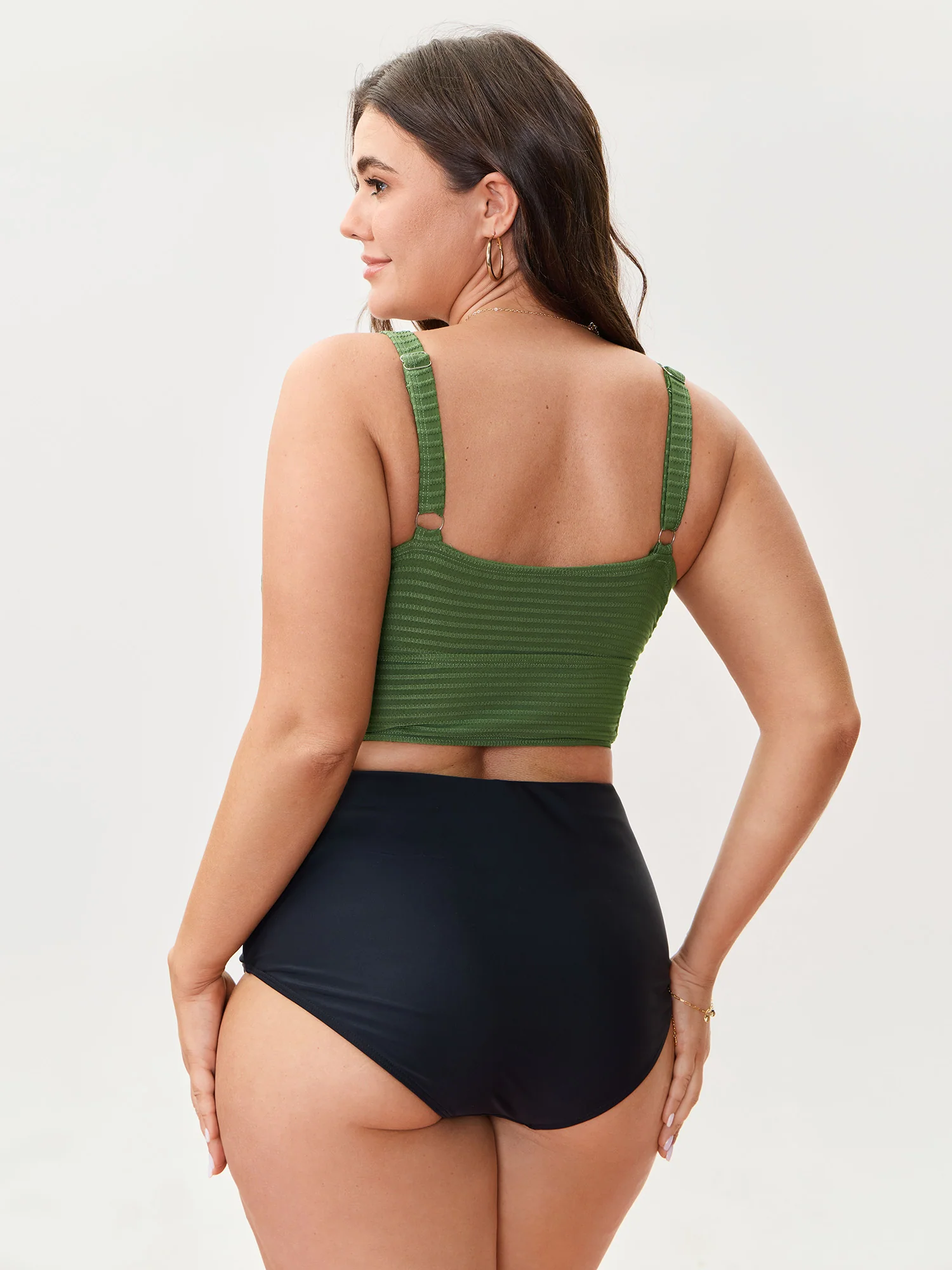 Textured U-Neck Swim Top