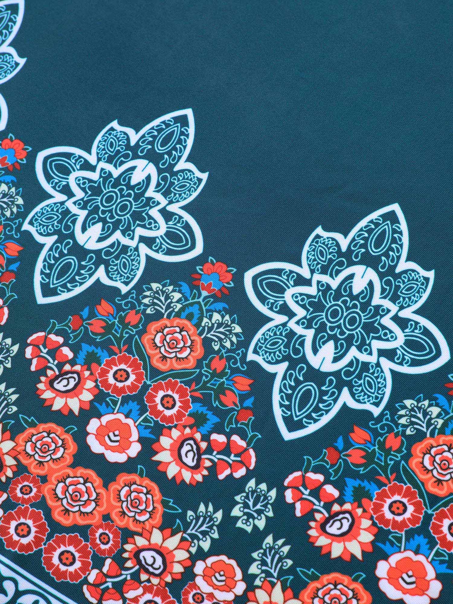 Boho Print Surplice Neck Adjustable Swim Dress